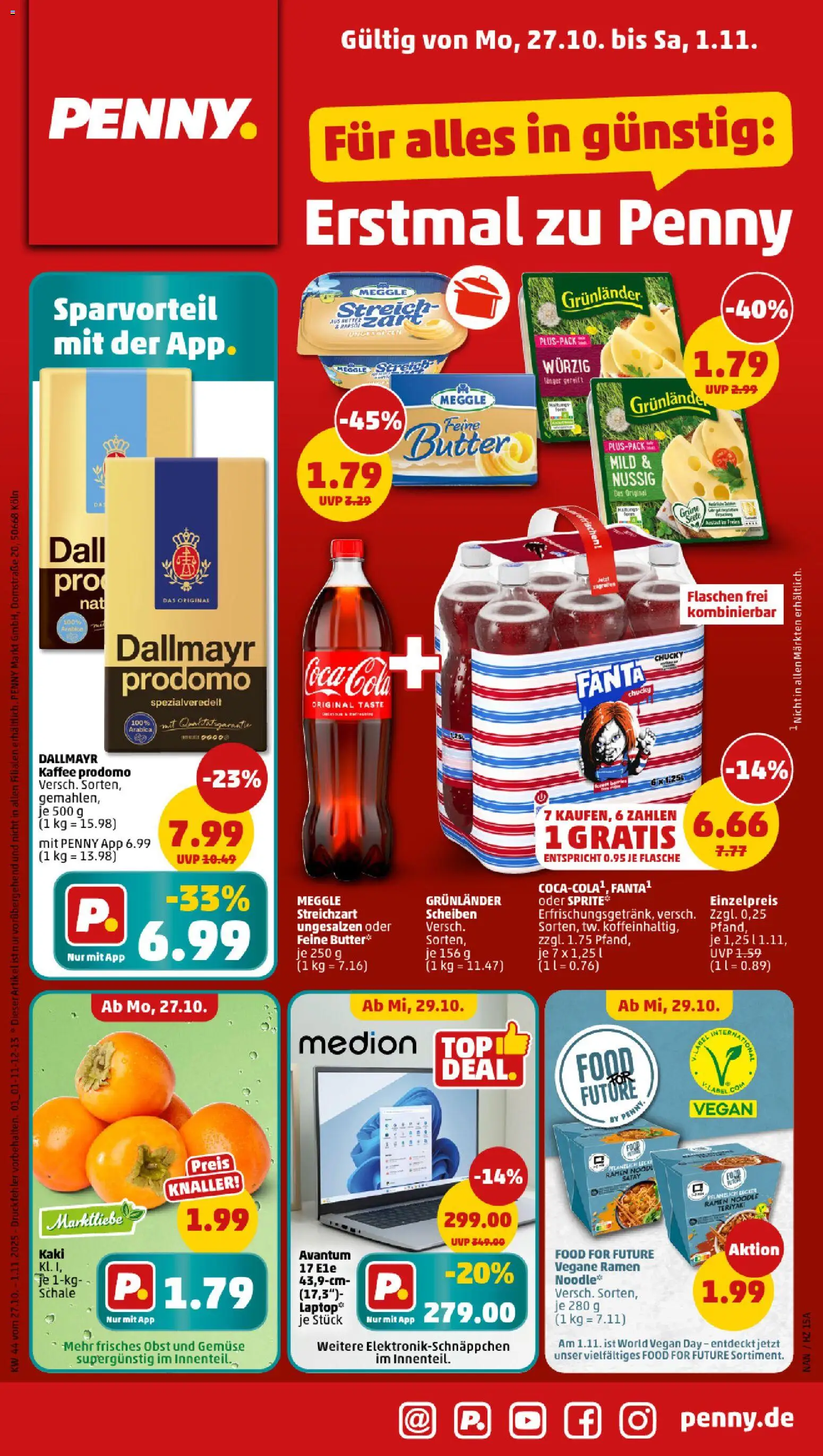 Penny Prospekt 	 - Seite 1 - gültig ab 27.10.2025