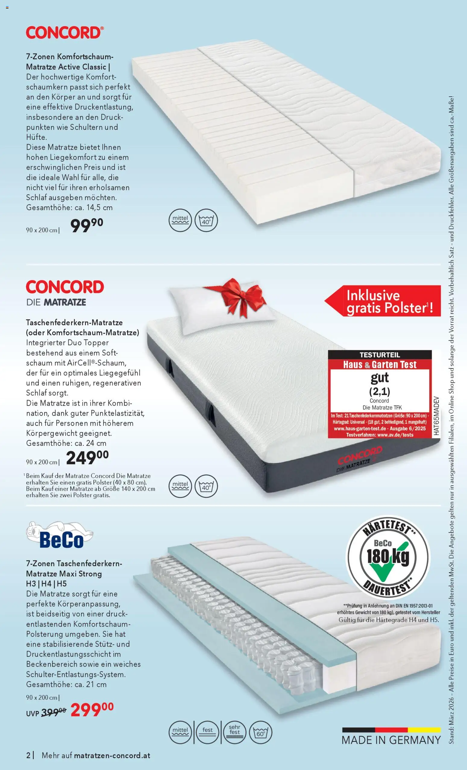 Matratzen Concord Flugblatt - page 2- valid from 25.03.2026