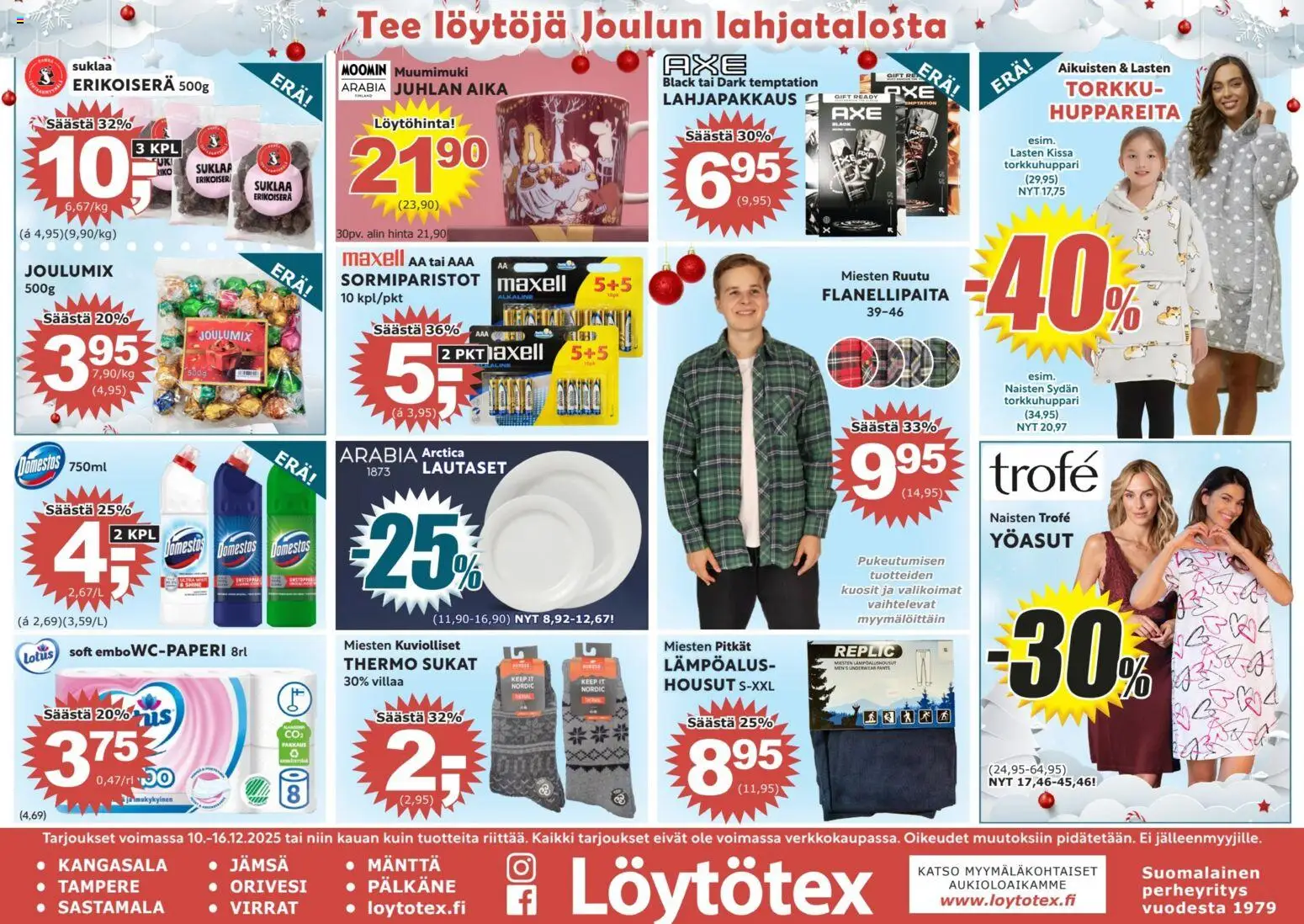 Löytötex tarjoukset - sivu 1- voimassa alkaen 10/12/2025