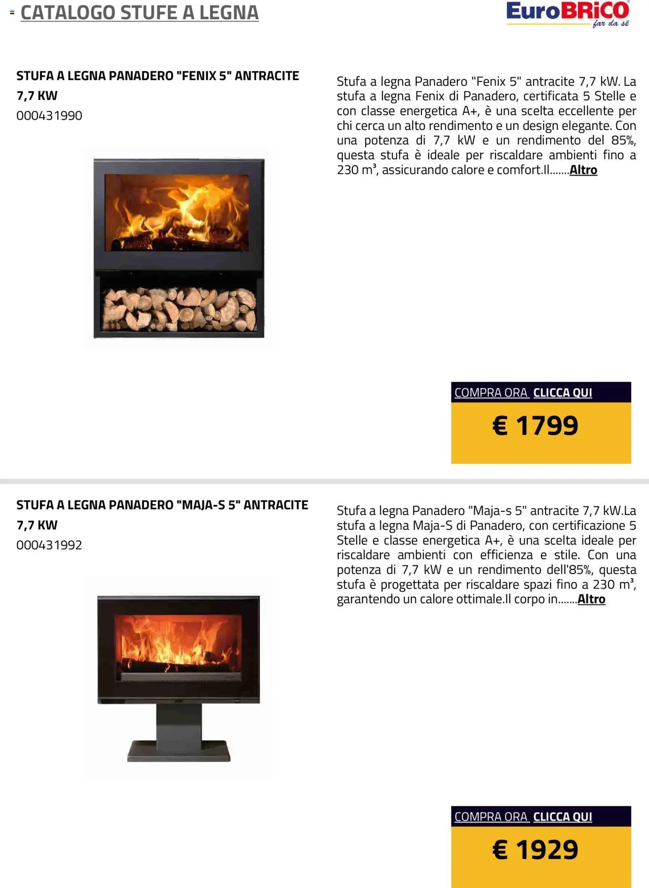 Eurobrico Stufe a Legna catalogo - pagina 33 - valido dal 23/07/2025