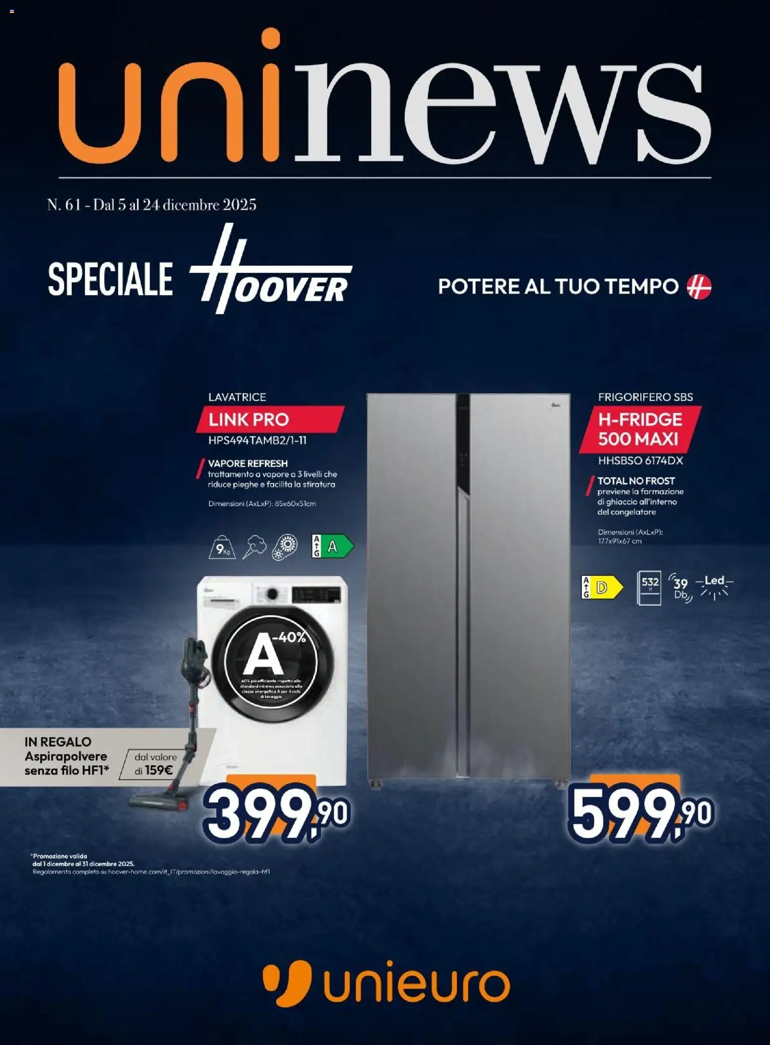 Unieuro Hoover catalogo - pagina 1 - valido dal 05/12/2025