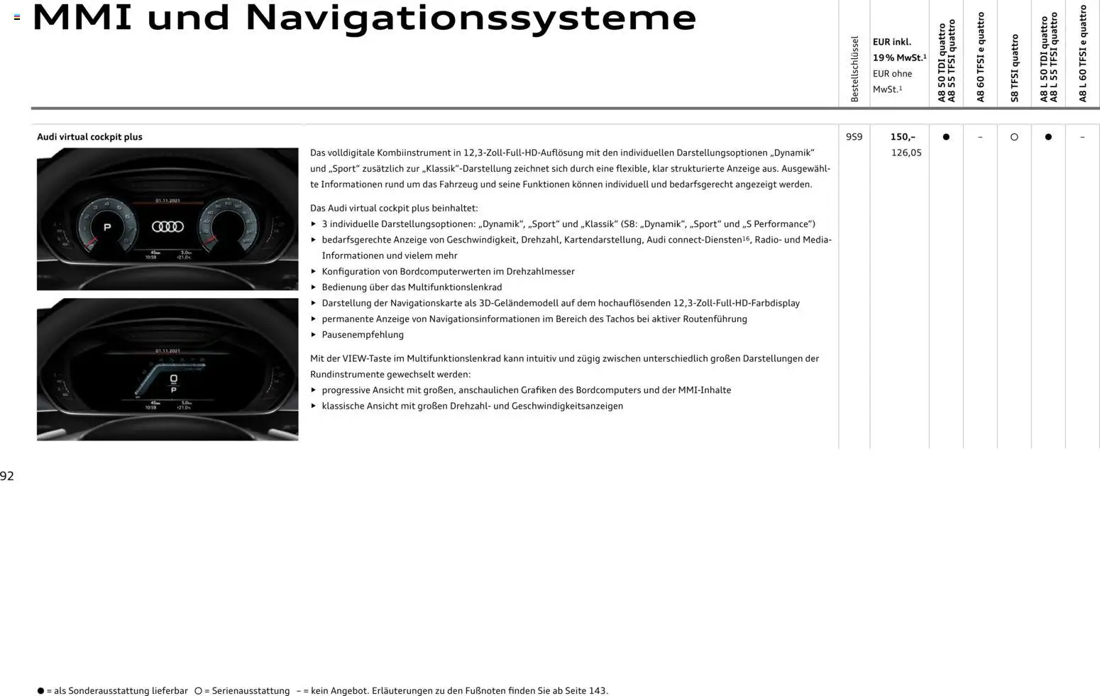 Audi A8 - Seite 92 - gültig ab 28.10.2025