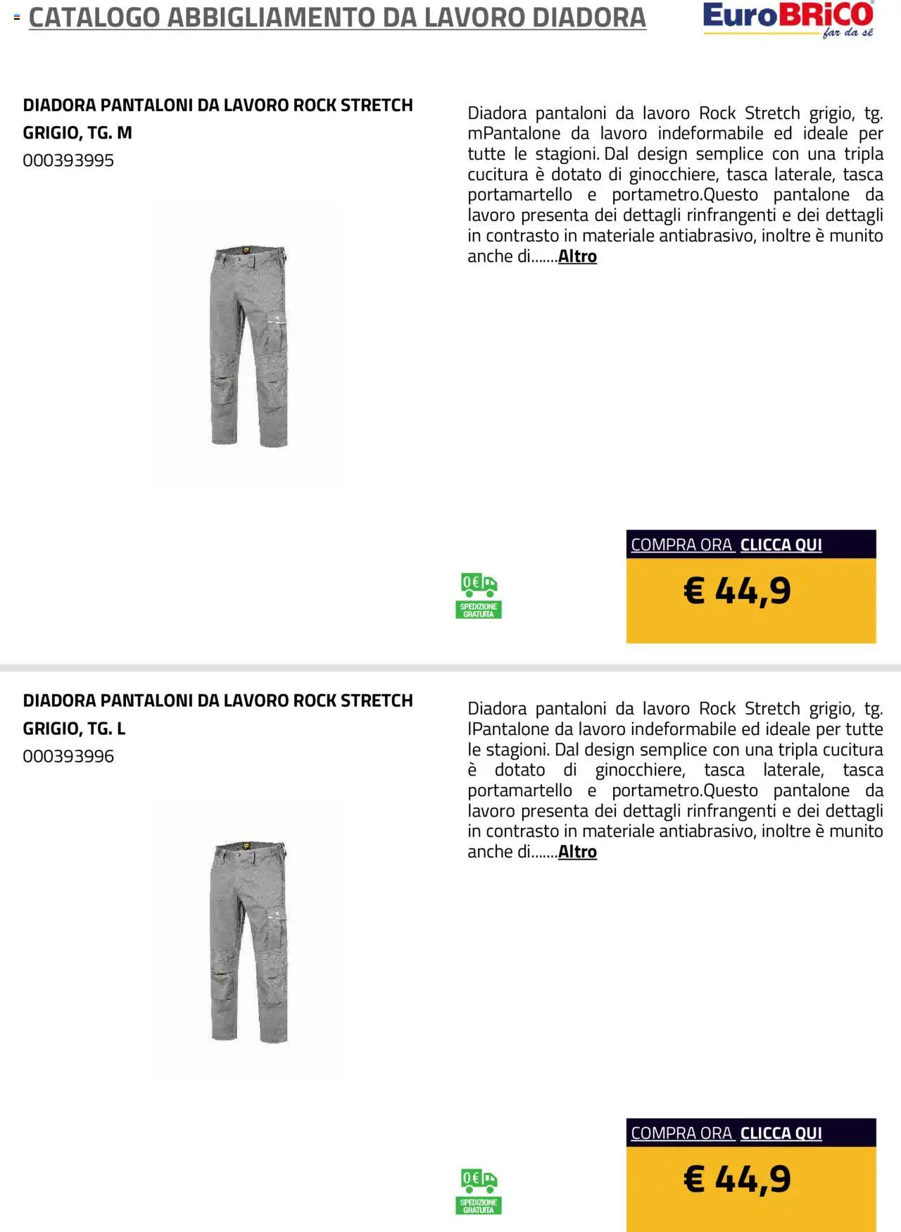 Eurobrico Abbigliamento da Lavoro Diadora catalogo - pagina 17 - valido dal 23/07/2025