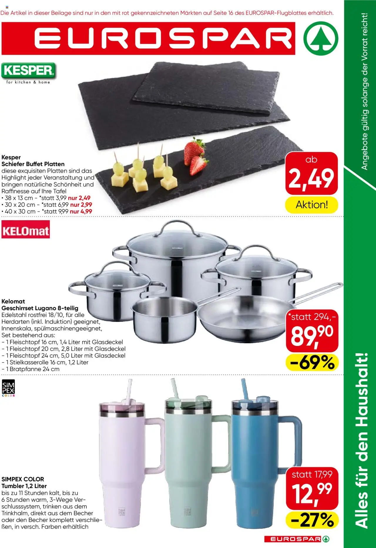 Eurospar  Alles fuer den Haushalt - Salzburg - Seite 1- gültig ab 14.08.2025