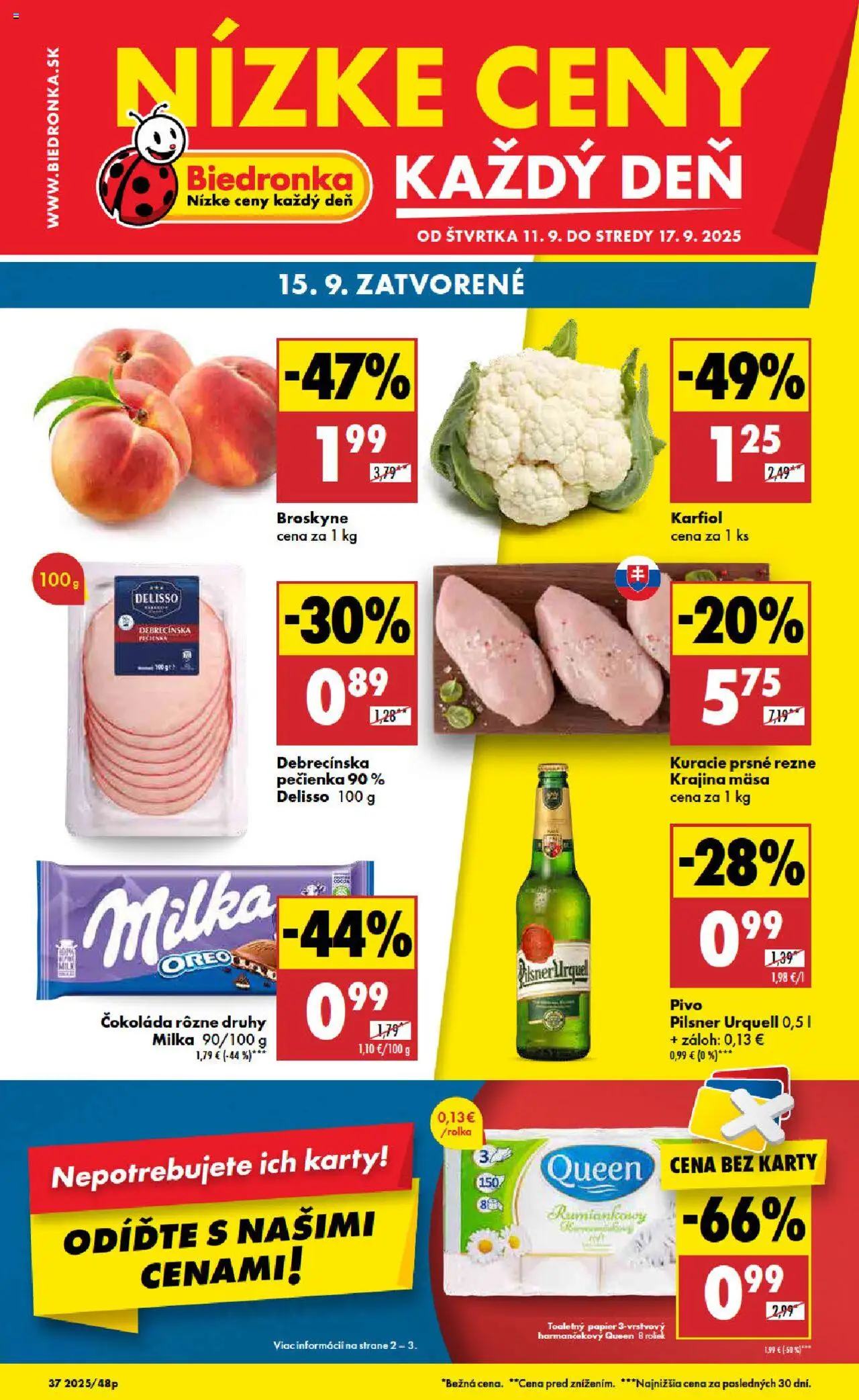 Biedronka leták - strana 1- platný od 11.09.2025