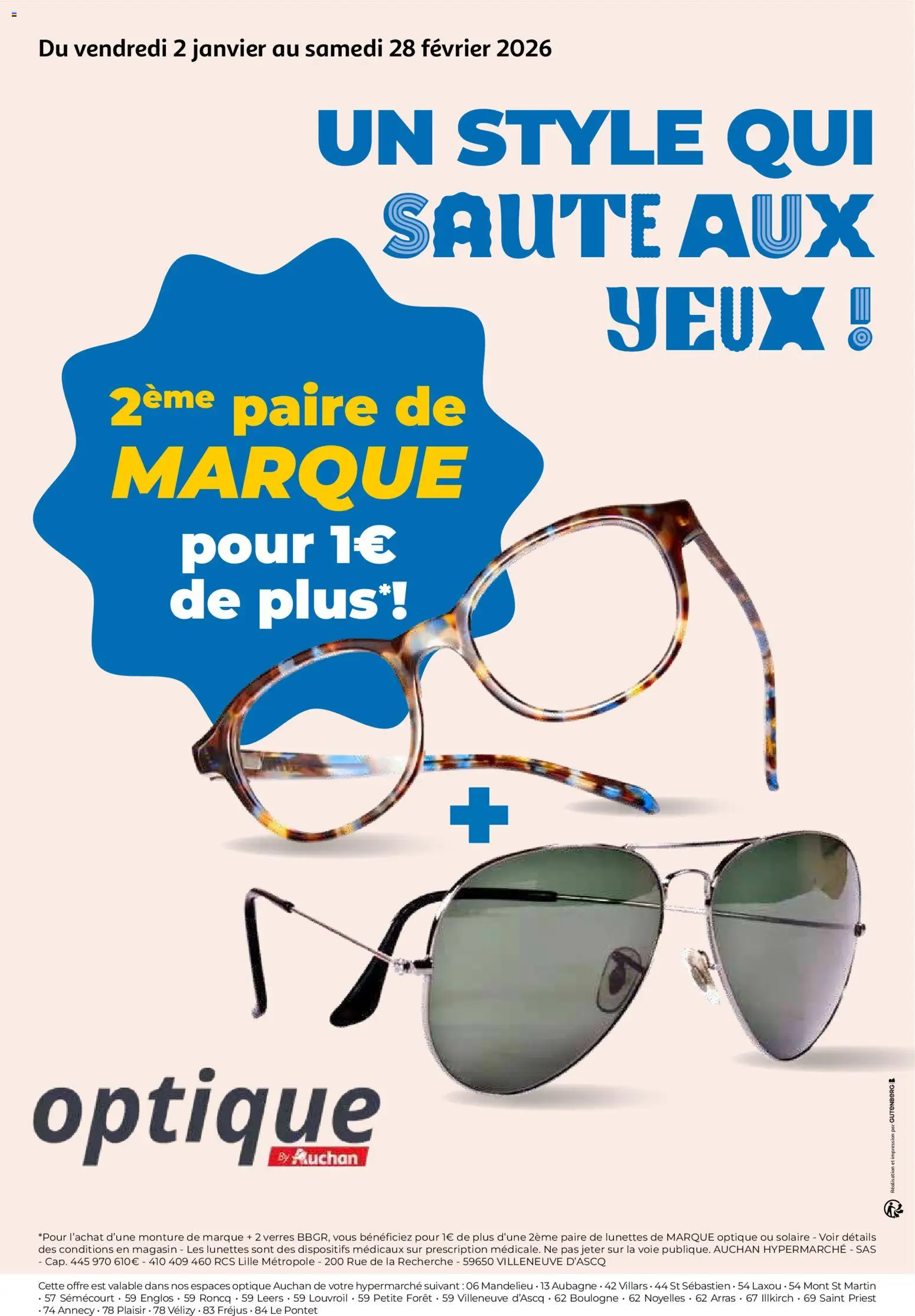 Auchan - Optique : un style qui saute aux yeux ! - page 1 - valable à partir du 02/01/2026