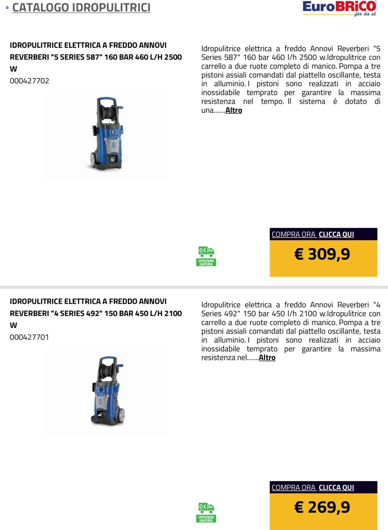 Eurobrico Idropulitrici catalogo - pagina 9 - valido dal 23/07/2025