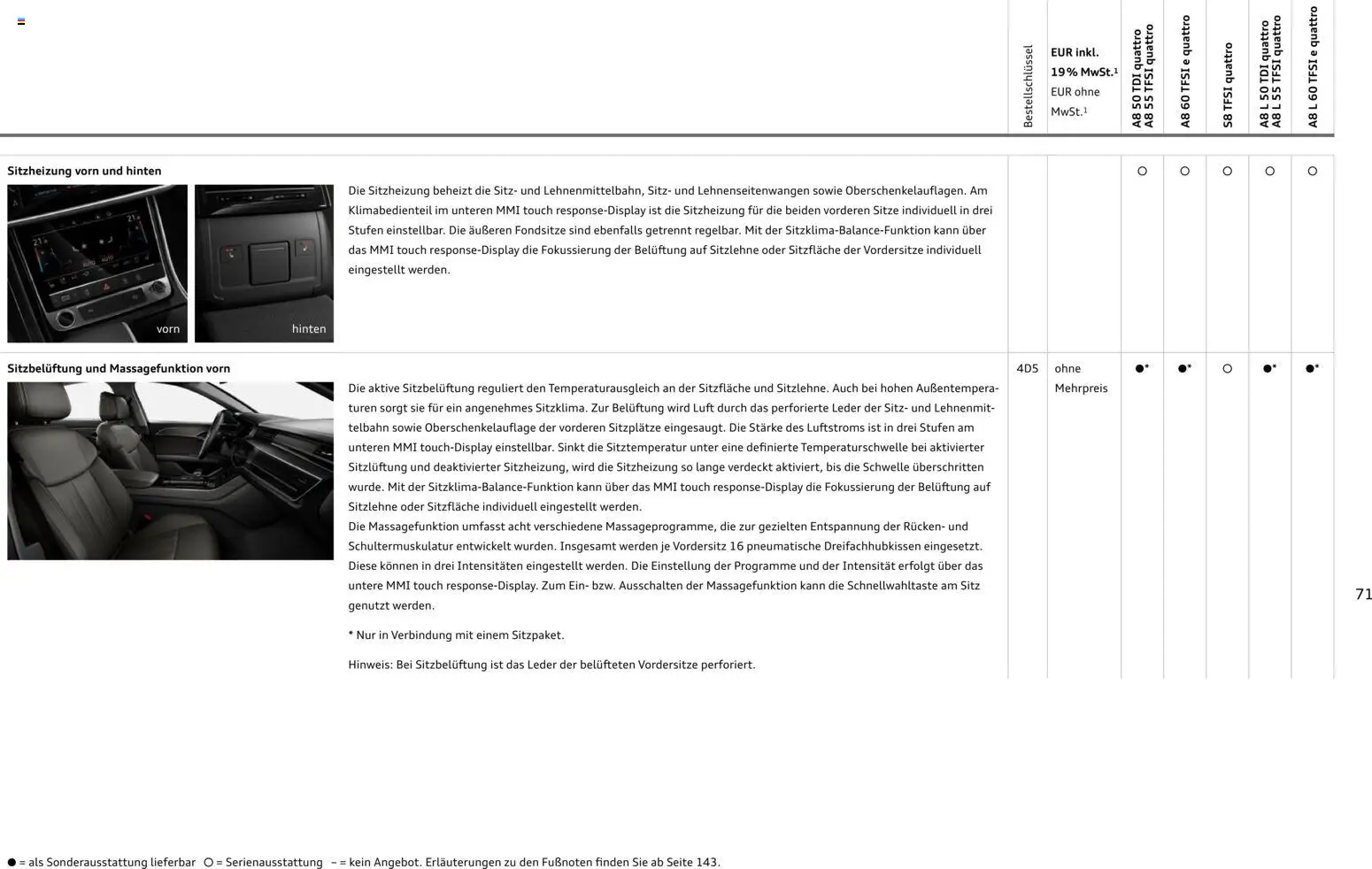 Audi A8 - Seite 71 - gültig ab 28.10.2025