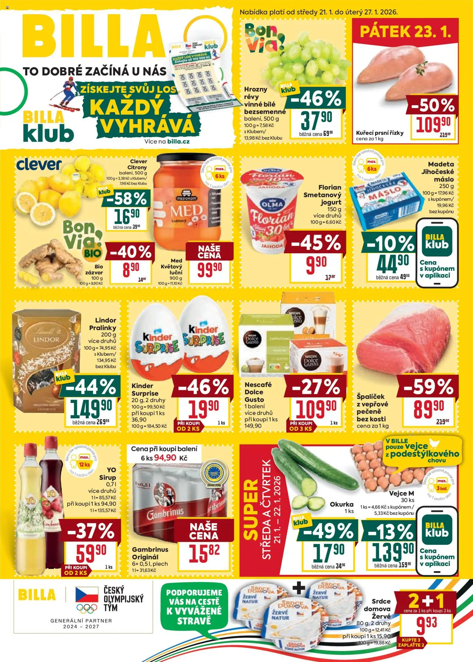 Billa Velký leták - strana 1- platný od 21.01.2026