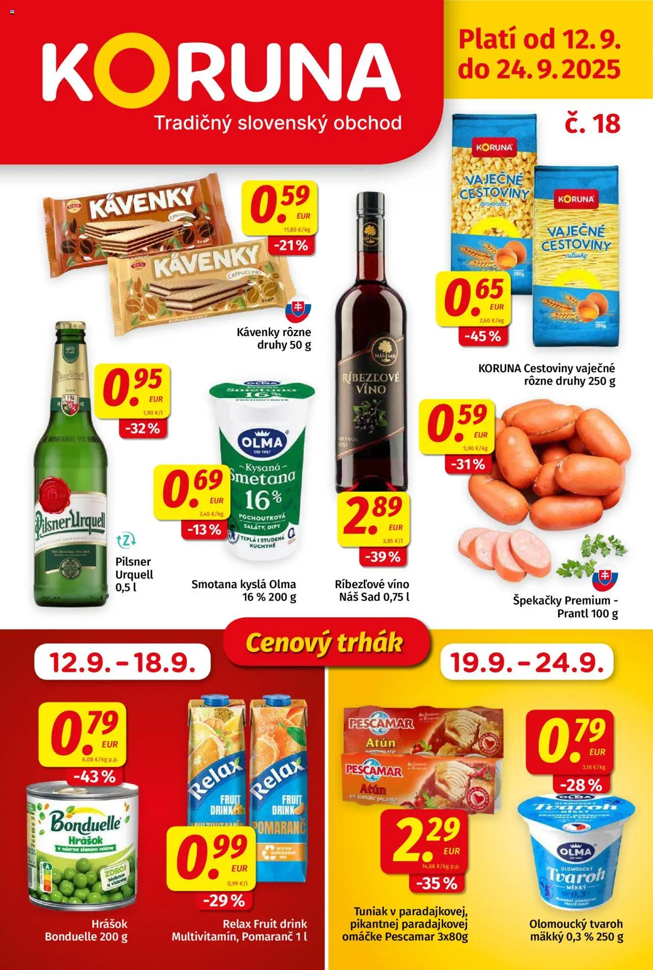 Koruna leták - strana 1- platný od 12.09.2025