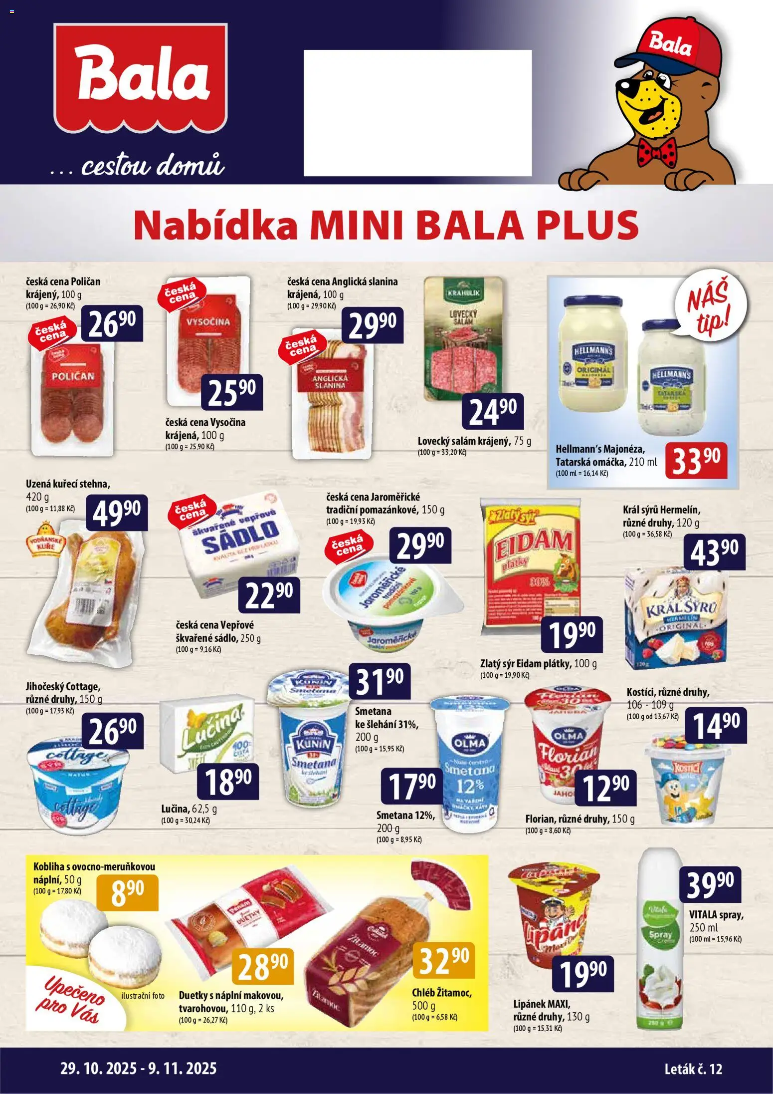 BALA malý leták - strana 1- platný od 29.10.2025