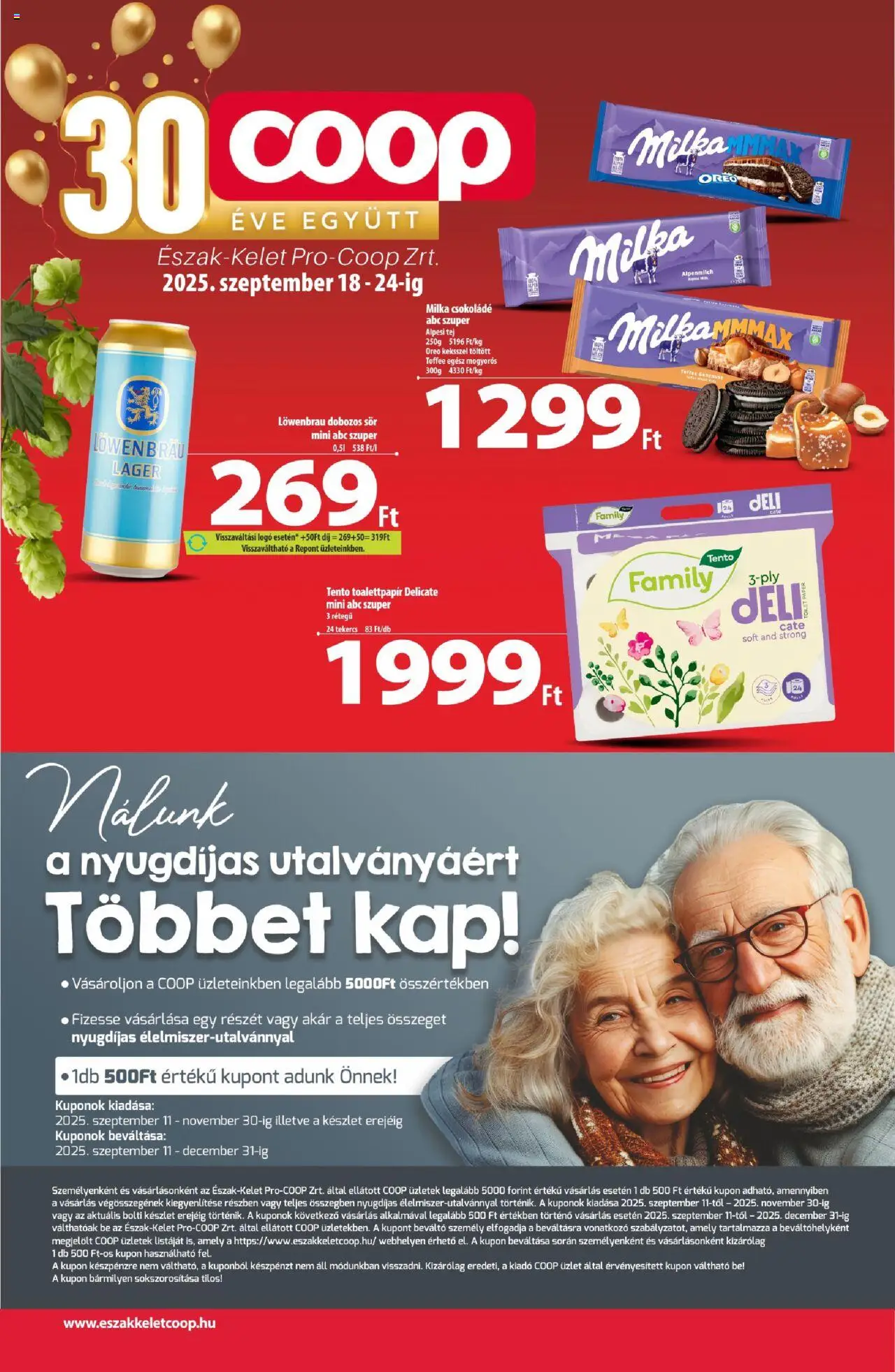 COOP - Újság Észak Kelet Pro-Coop Zrt - 1oldal - érvényes 2025.09.18.-tól