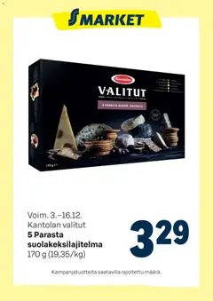 Esikatselu S-market tarjoukset Kantolan valitut voimassa alkaen 03/12/2025