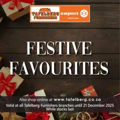 Preview Tafelberg Furnishers Festive Favourites valid from 12/12/2025
