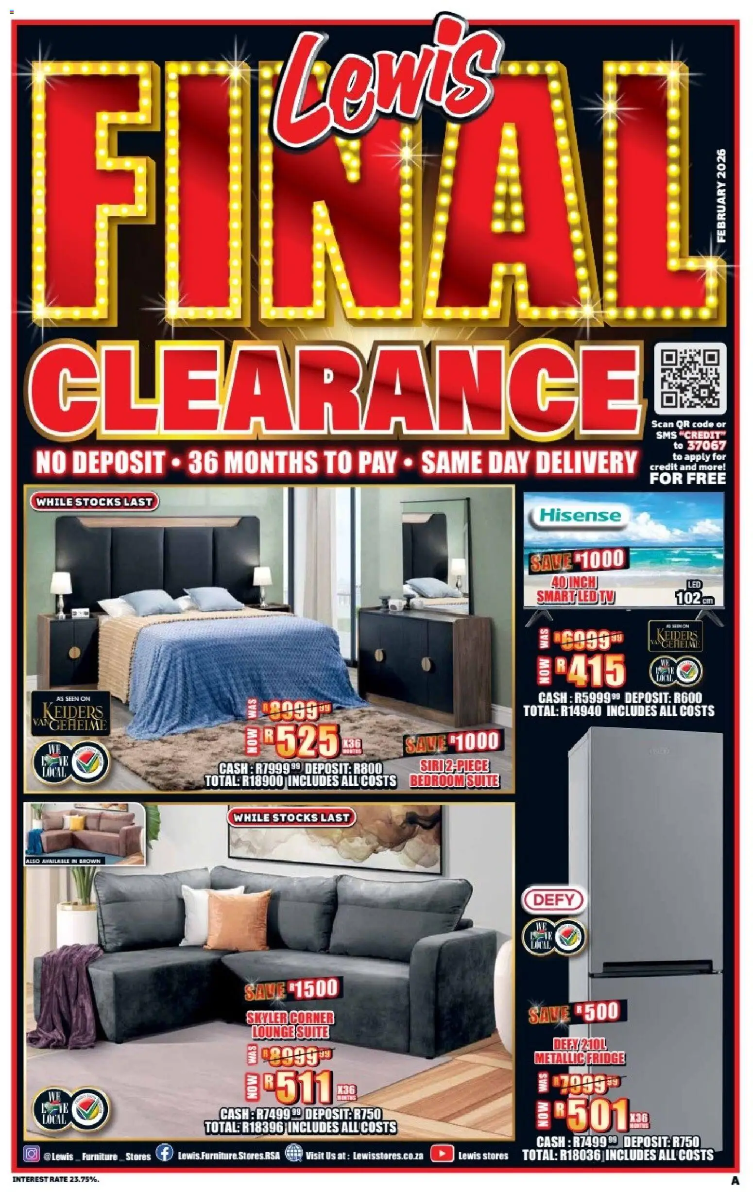 Lewis Stores - South Africa Clearance Specials - page 1- valid from 23/02/2026