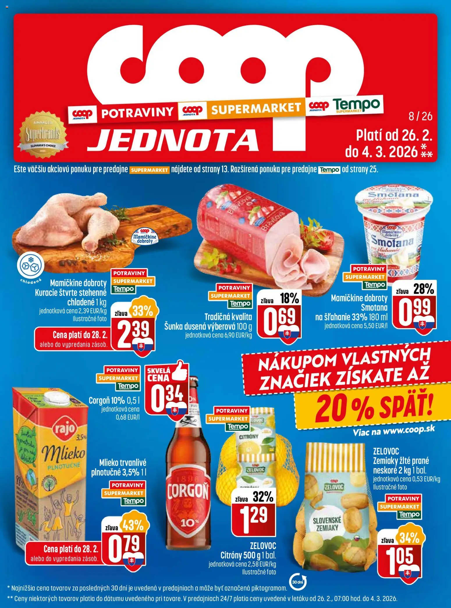 COOP Jednota leták - strana 1- platný od 26.02.2026