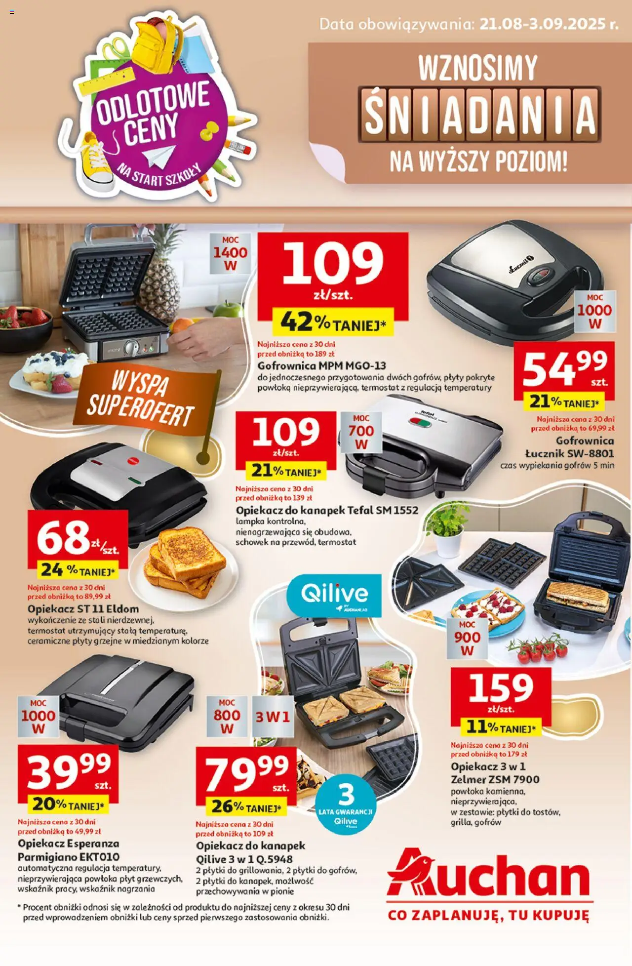 Auchan Gazetka - Wznosimy śniadania na wyższy poziom Hipermarket - strona 1- ważny od 21.08.2025