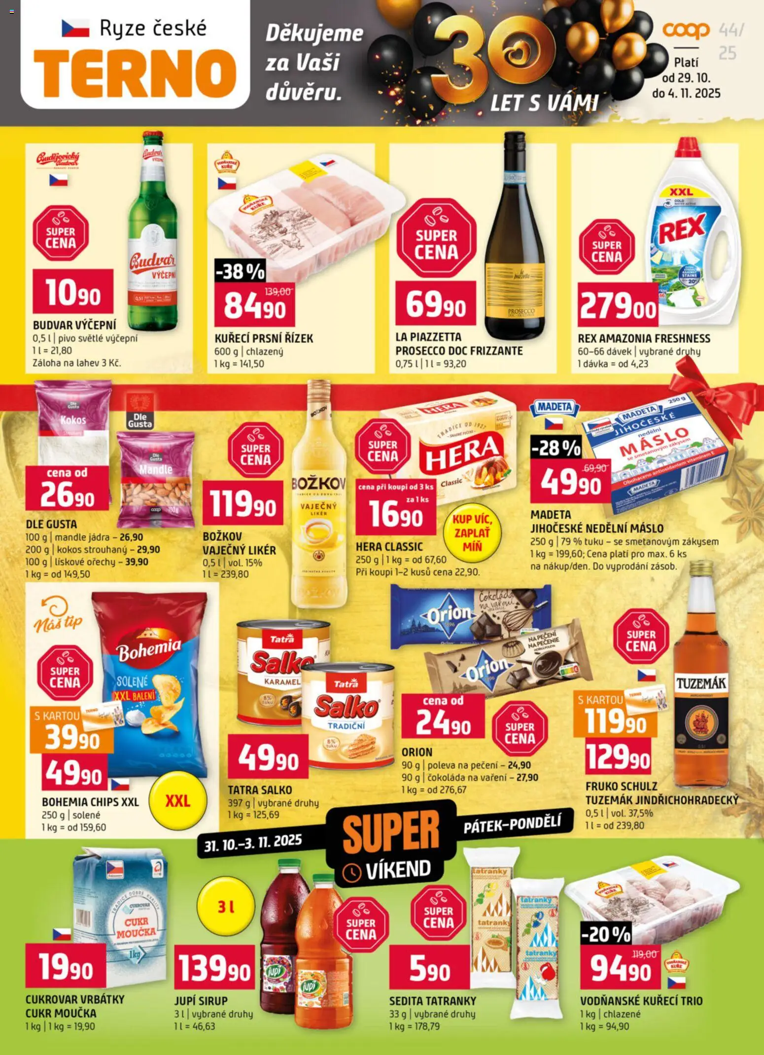 Terno leták - strana 1- platný od 29.10.2025
