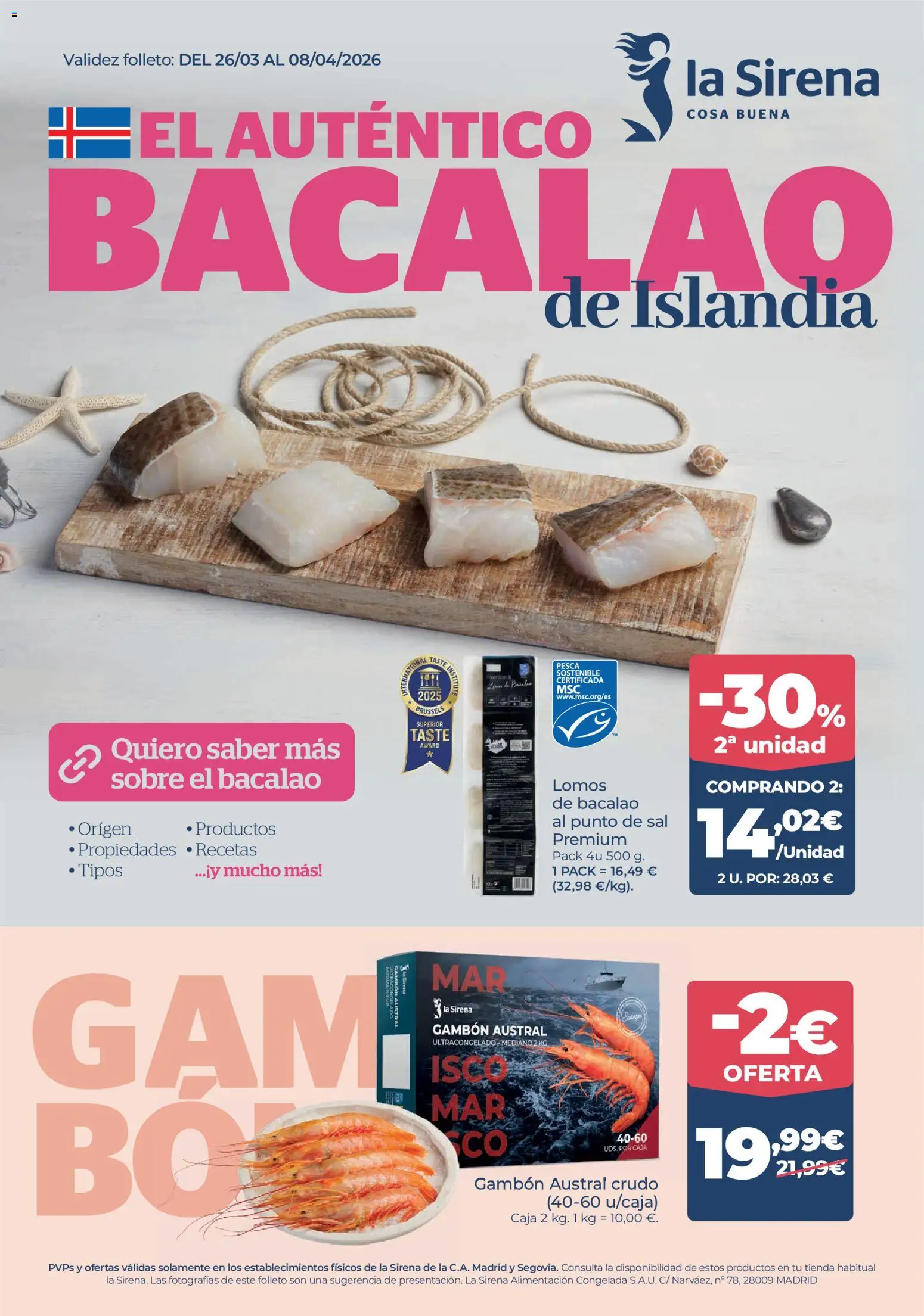 La Sirena folleto - Página de 1 - Válido desde 26/03/2026
