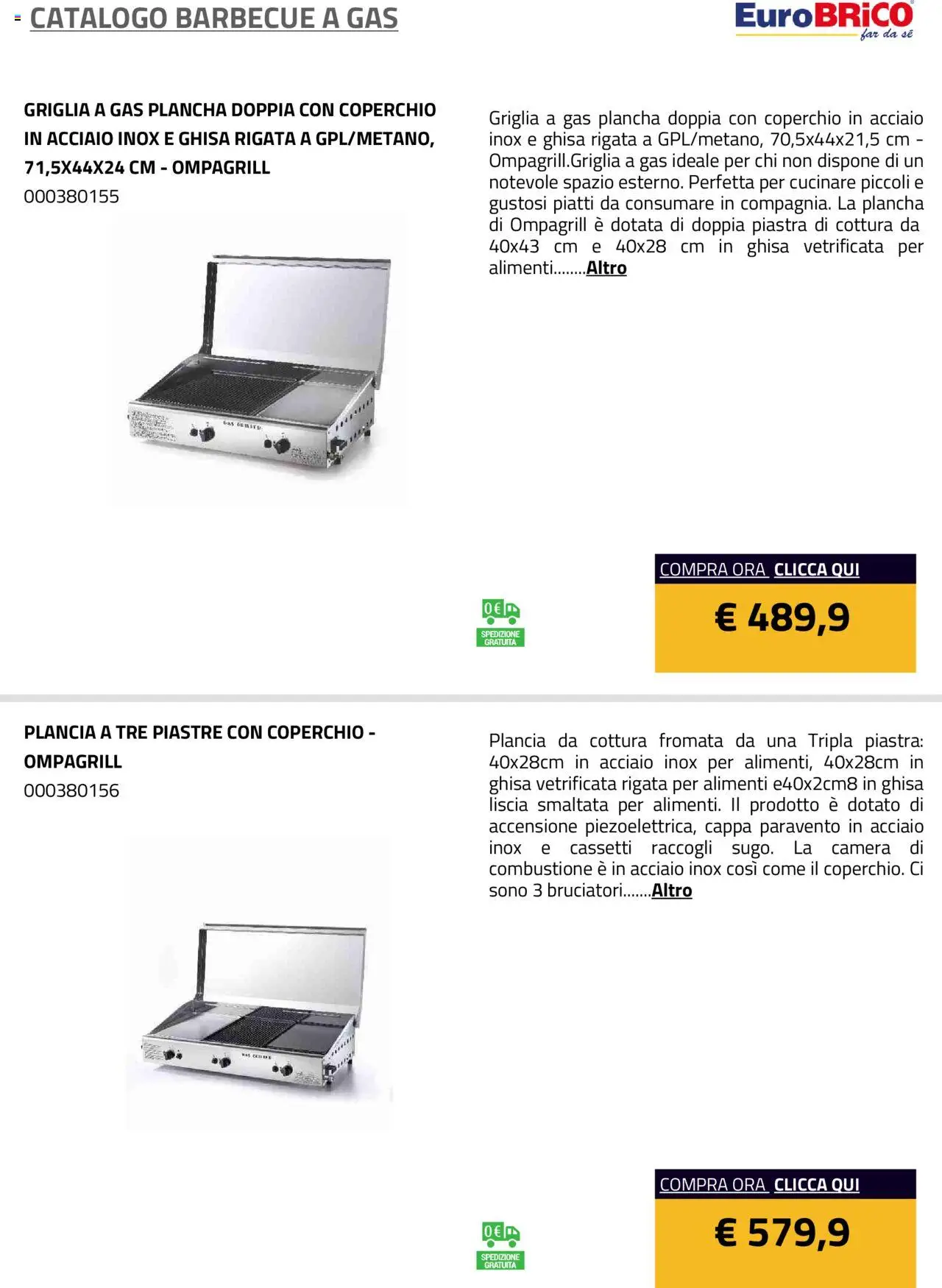 Eurobrico Barbecue a Gas catalogo - pagina 11 - valido dal 23/07/2025