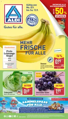 Vorschau Aldi Prospekt 	 gültig ab 08.09.2025