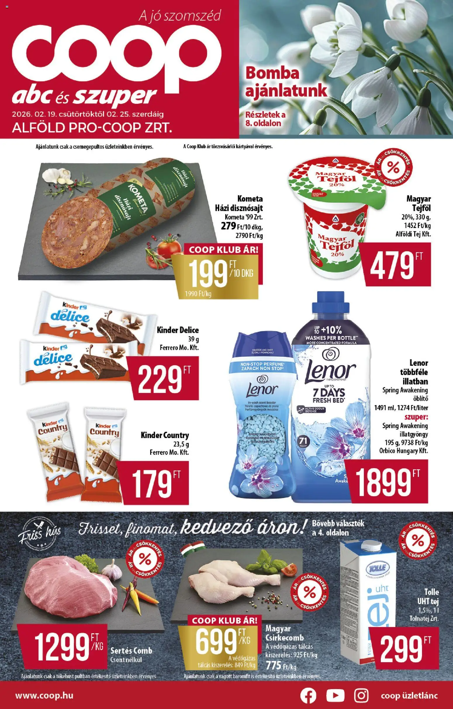 COOP - Abc & szuper / Alföld Pro-Coop Zrt. - 1oldal - érvényes 2026.02.19.-tól