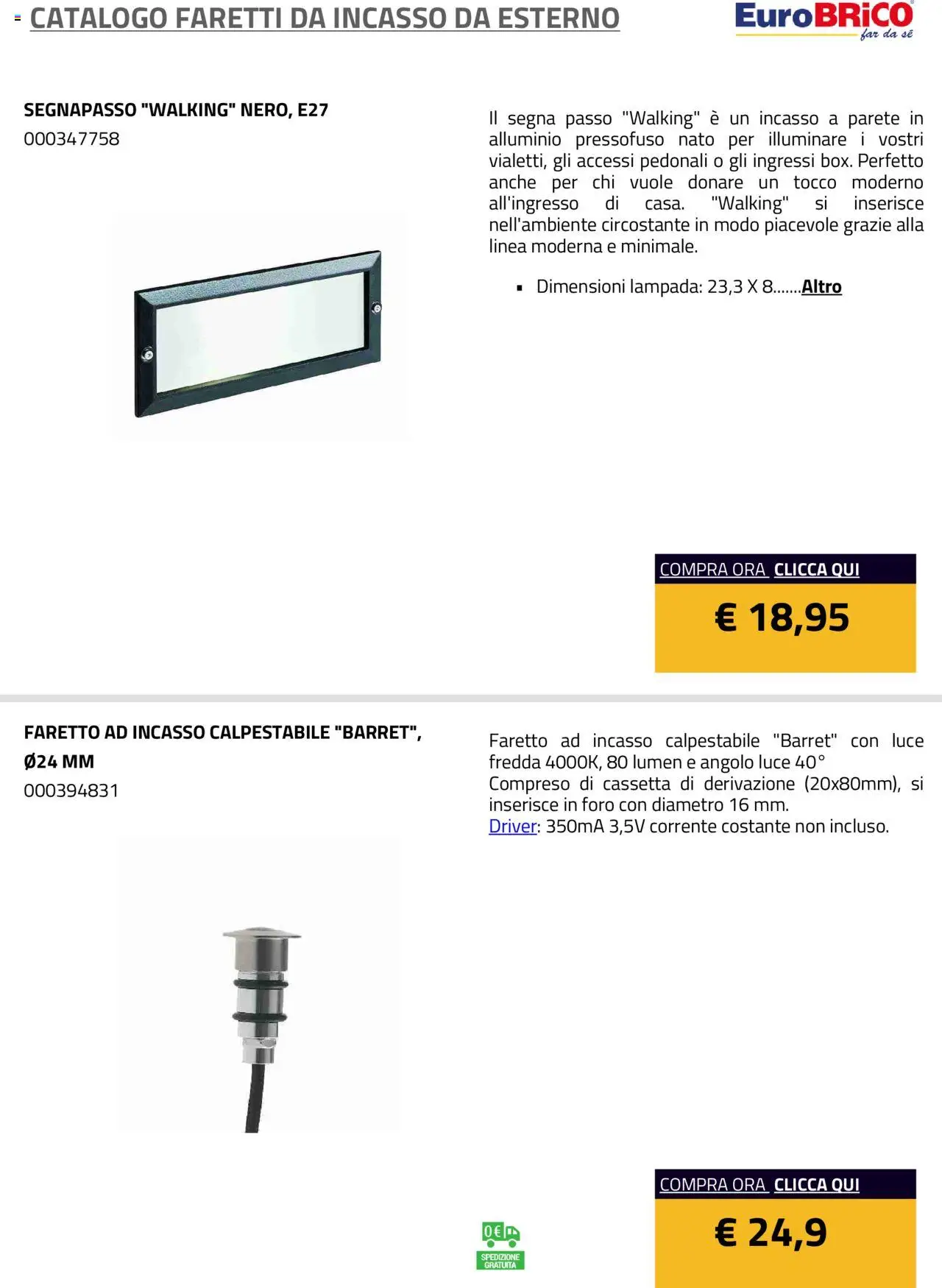 Eurobrico Faretti da Incasso da Esterno catalogo - pagina 2 - valido dal 23/07/2025