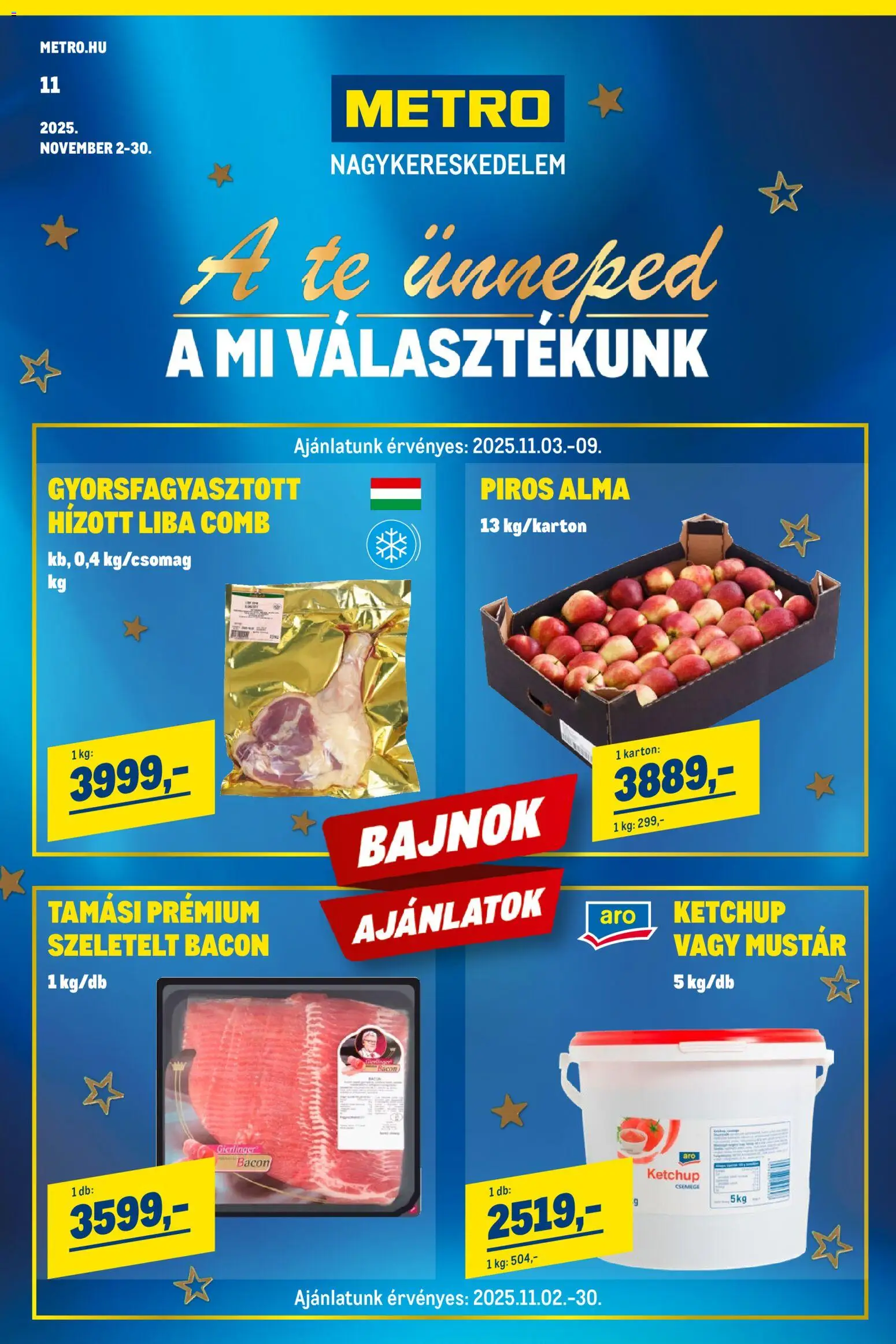 Metro - Élelmiszer és Szezonális katalógus 2025/11 - 1oldal - érvényes 2025.11.02.-tól