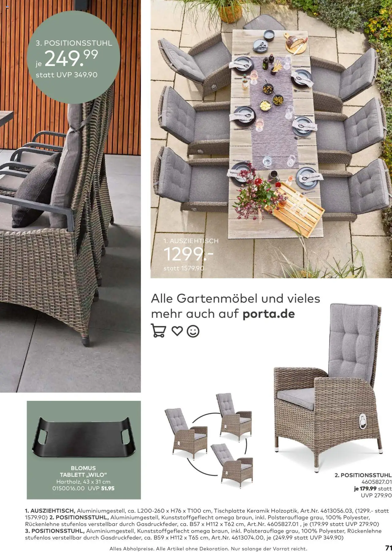 Porta! - Outdoor - Gartenmöbelkatalog 2025 - Seite 71 - gültig ab 02.03.2025