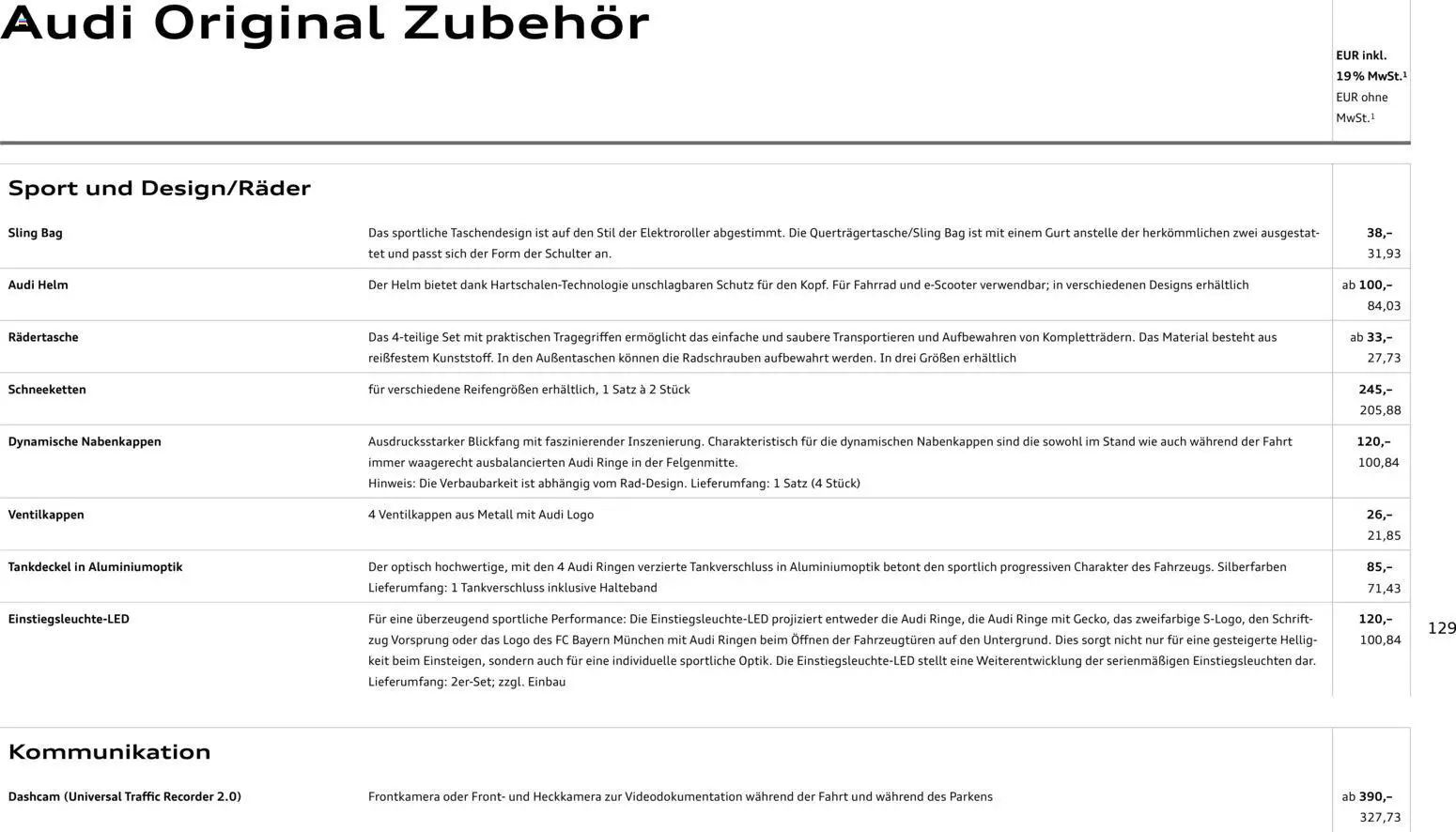 Audi A8 - Seite 129 - gültig ab 28.10.2025