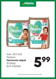 Esikatselu Prisma tarjoukset Pampers voimassa alkaen 30/07/2025