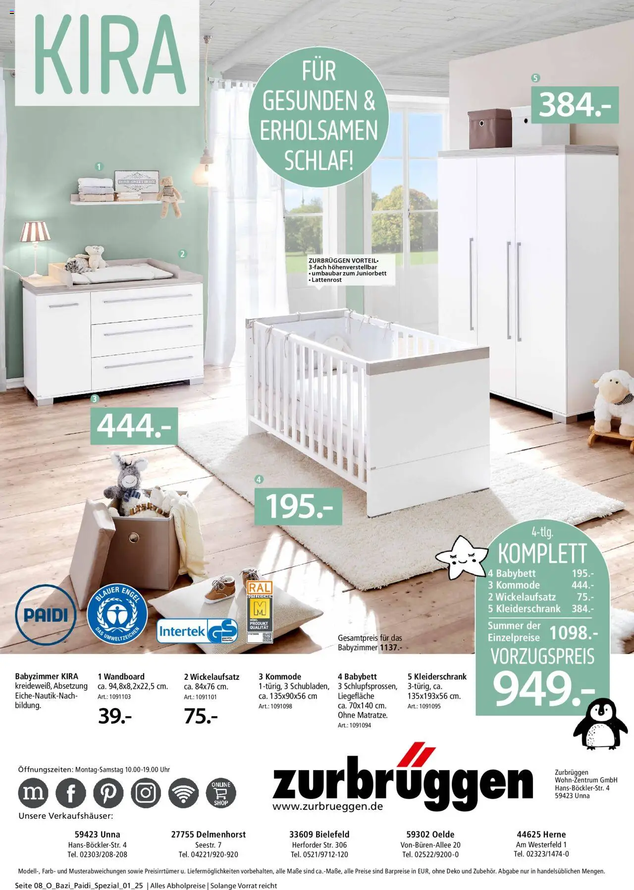 Zurbrüggen Babyzimmer Paidi Spezial - Seite 8 - gültig ab 03.07.2025