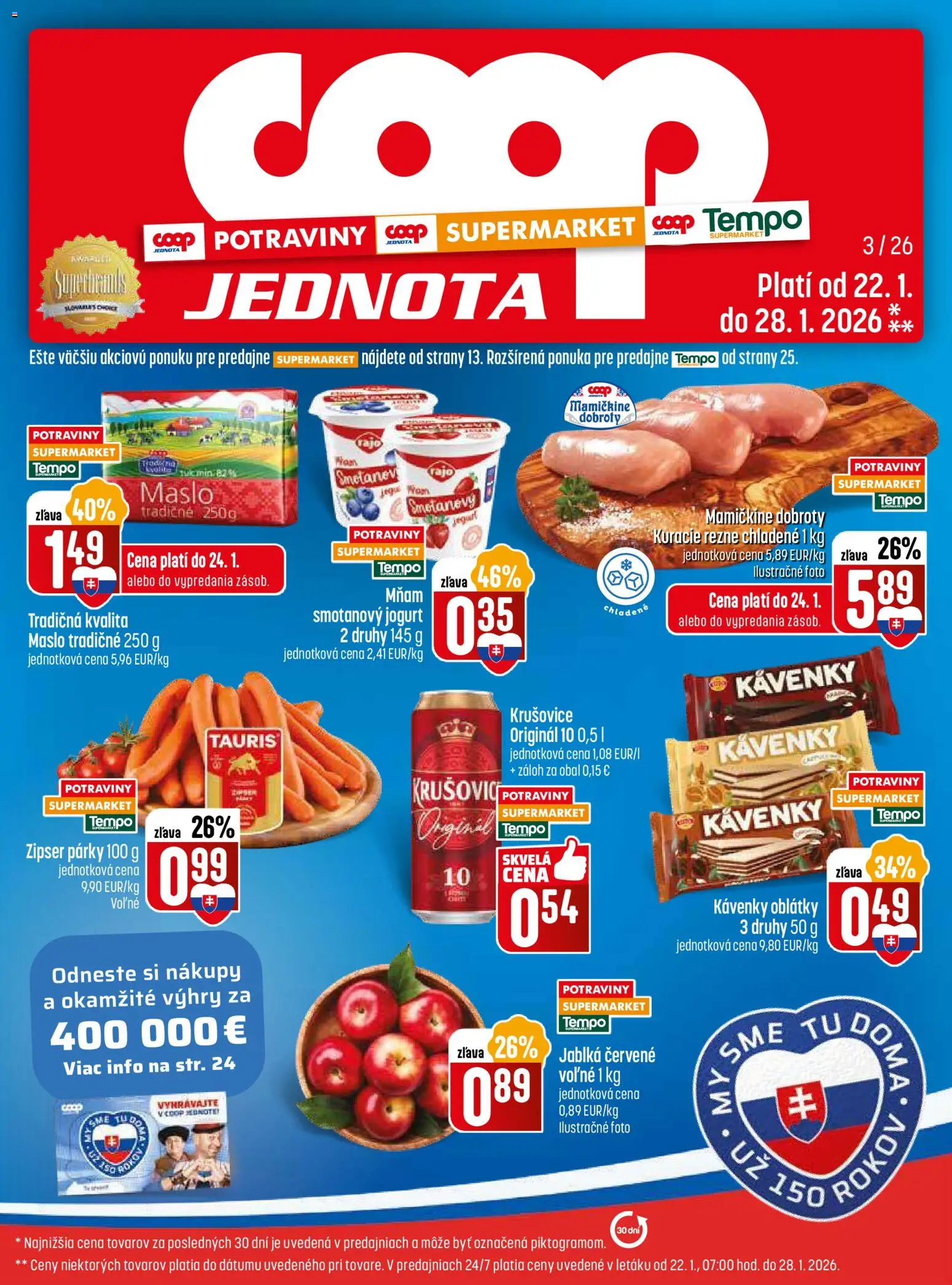 COOP Jednota leták - strana 1- platný od 22.01.2026