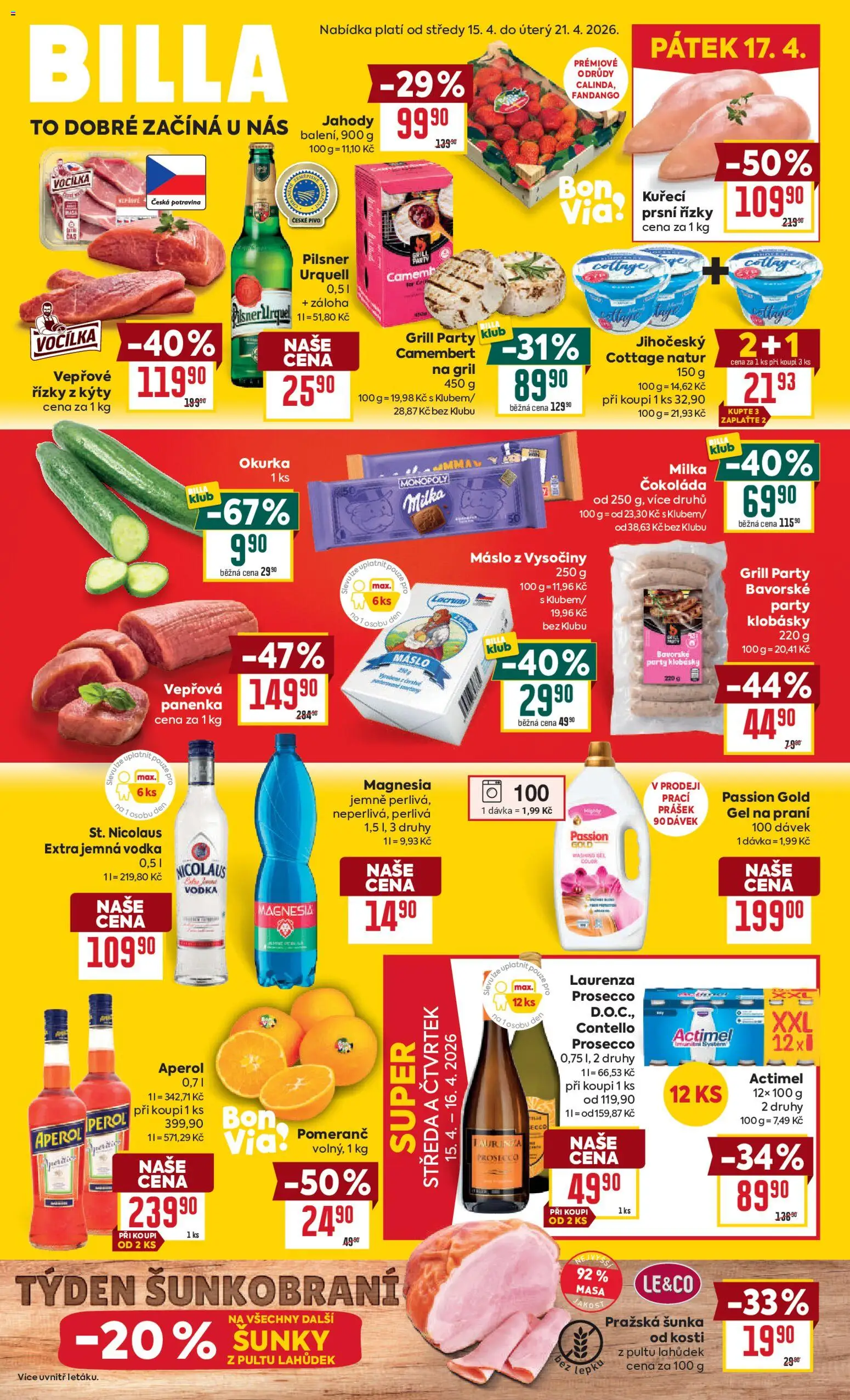 Billa Velký leták - strana 1- platný od 15.04.2026