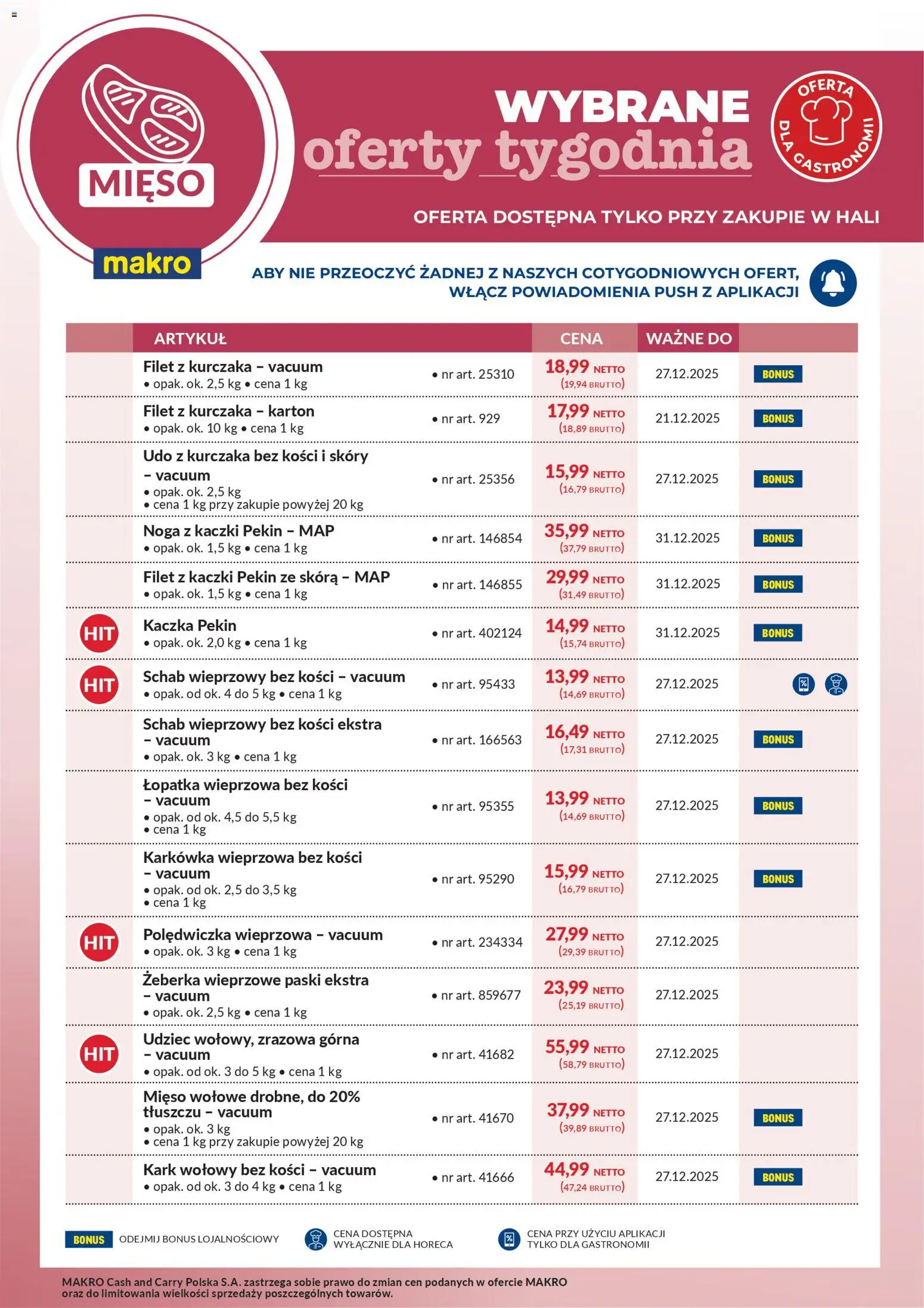 Makro Gazetka - Wybrane oferty tygodnia - strona 1- ważny od 15.12.2025