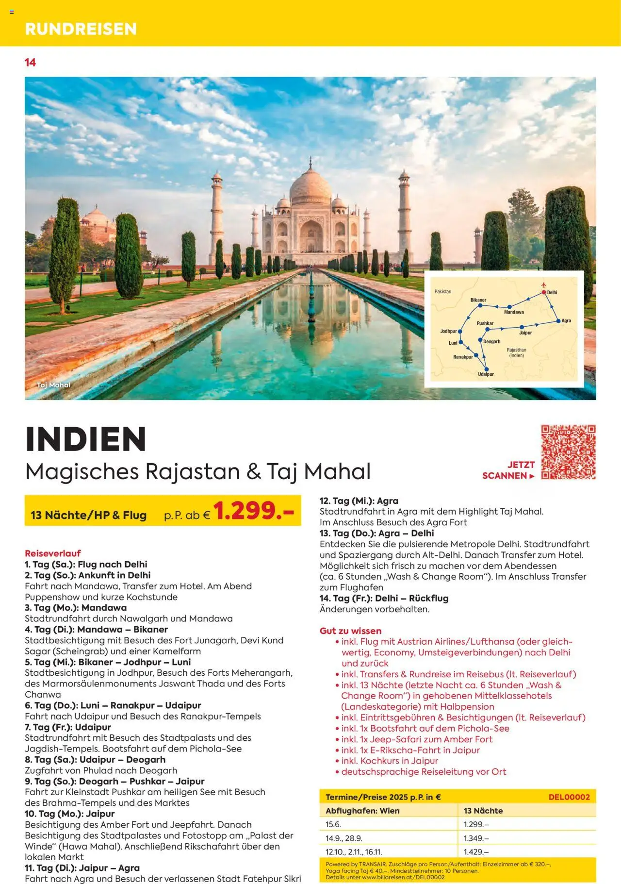 Billa Kreuzfahrten Rundreisen Erlebnisreisenb3/4 2025 - page 14- valid from 03.06.2025