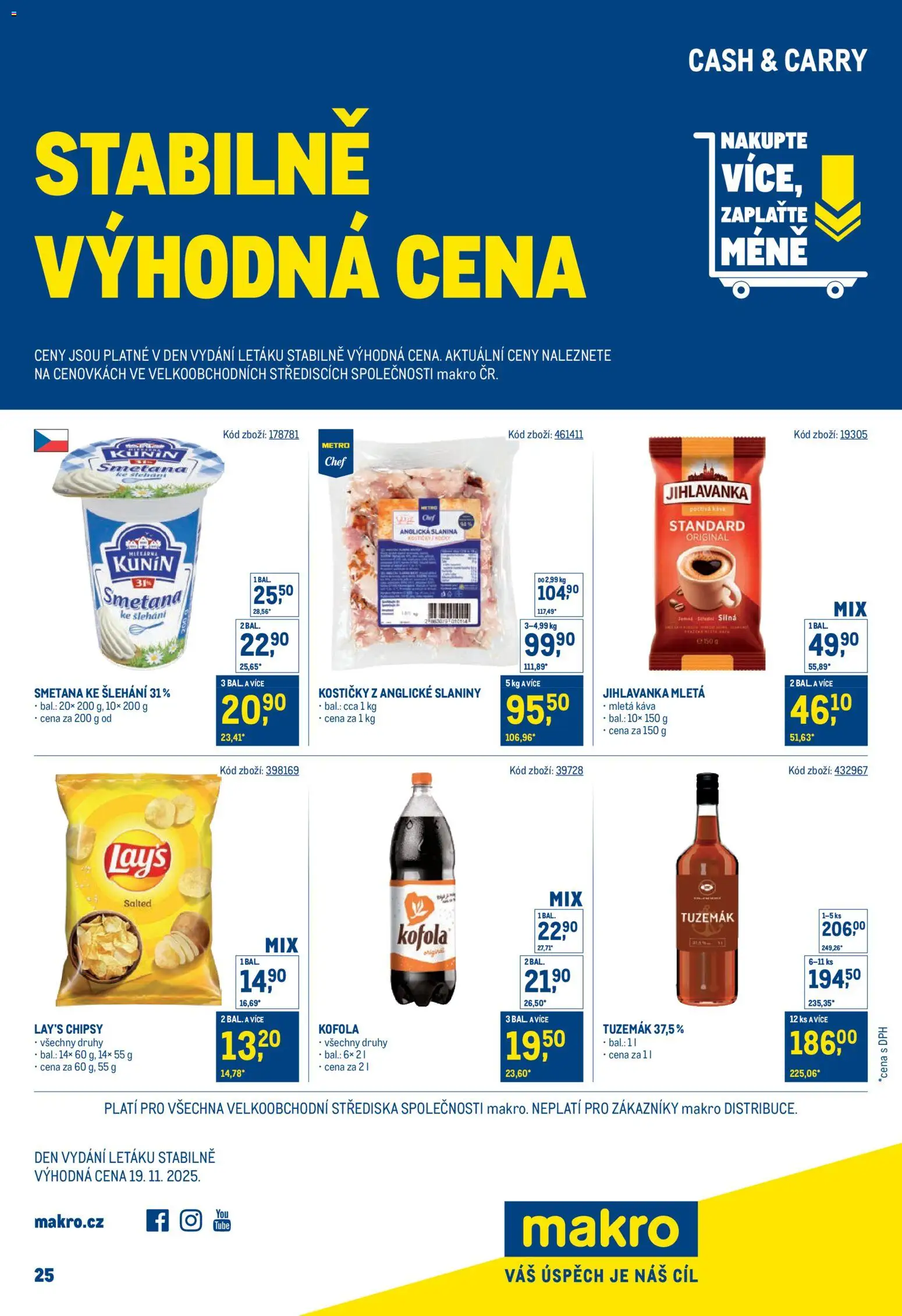 Makro leták - Stabilně výhodná cena - strana 1- platný od 19.11.2025