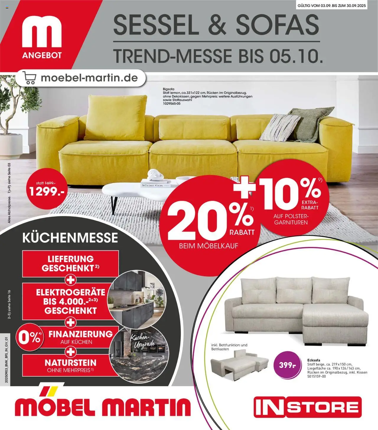 Möbel Martin Prospekt Sessel & Sofas Trendmesse	  - Seite 1 - gültig ab 03.09.2025