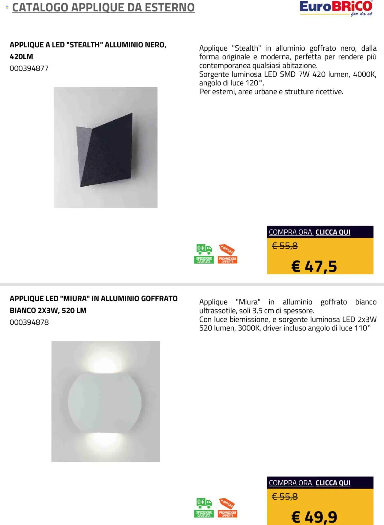 Eurobrico Applique da Esterno catalogo - pagina 34 - valido dal 23/07/2025