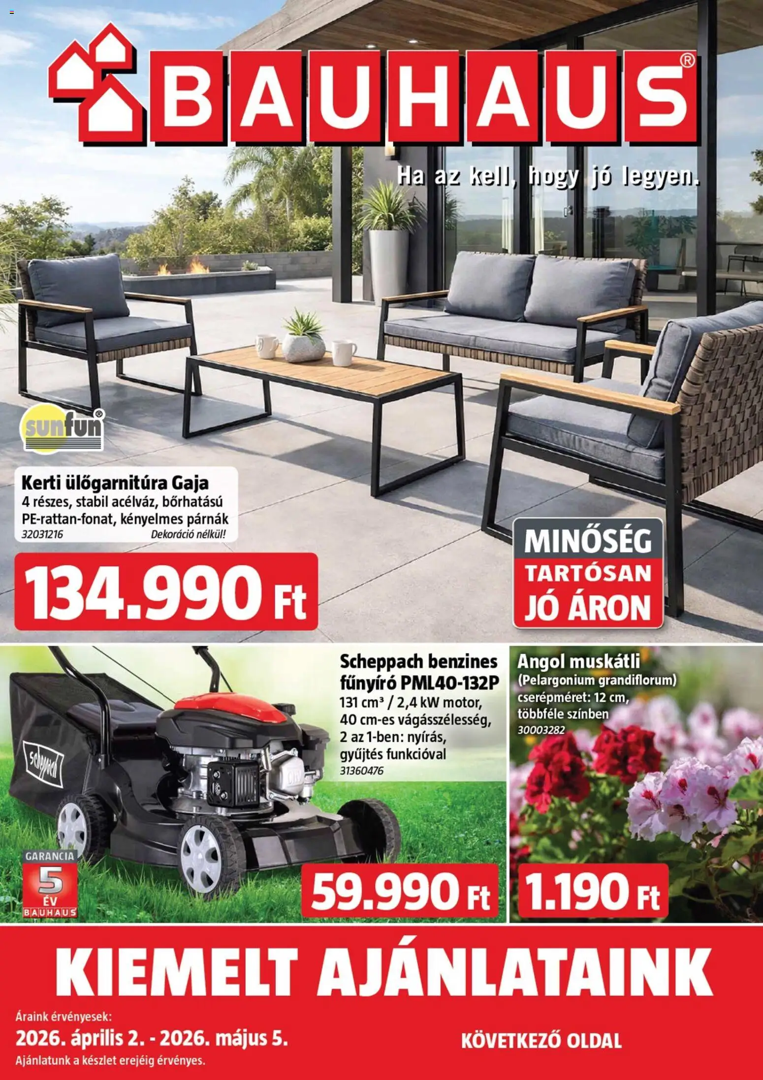 Bauhaus akciós újság - 1oldal - érvényes 2026.04.02.-tól