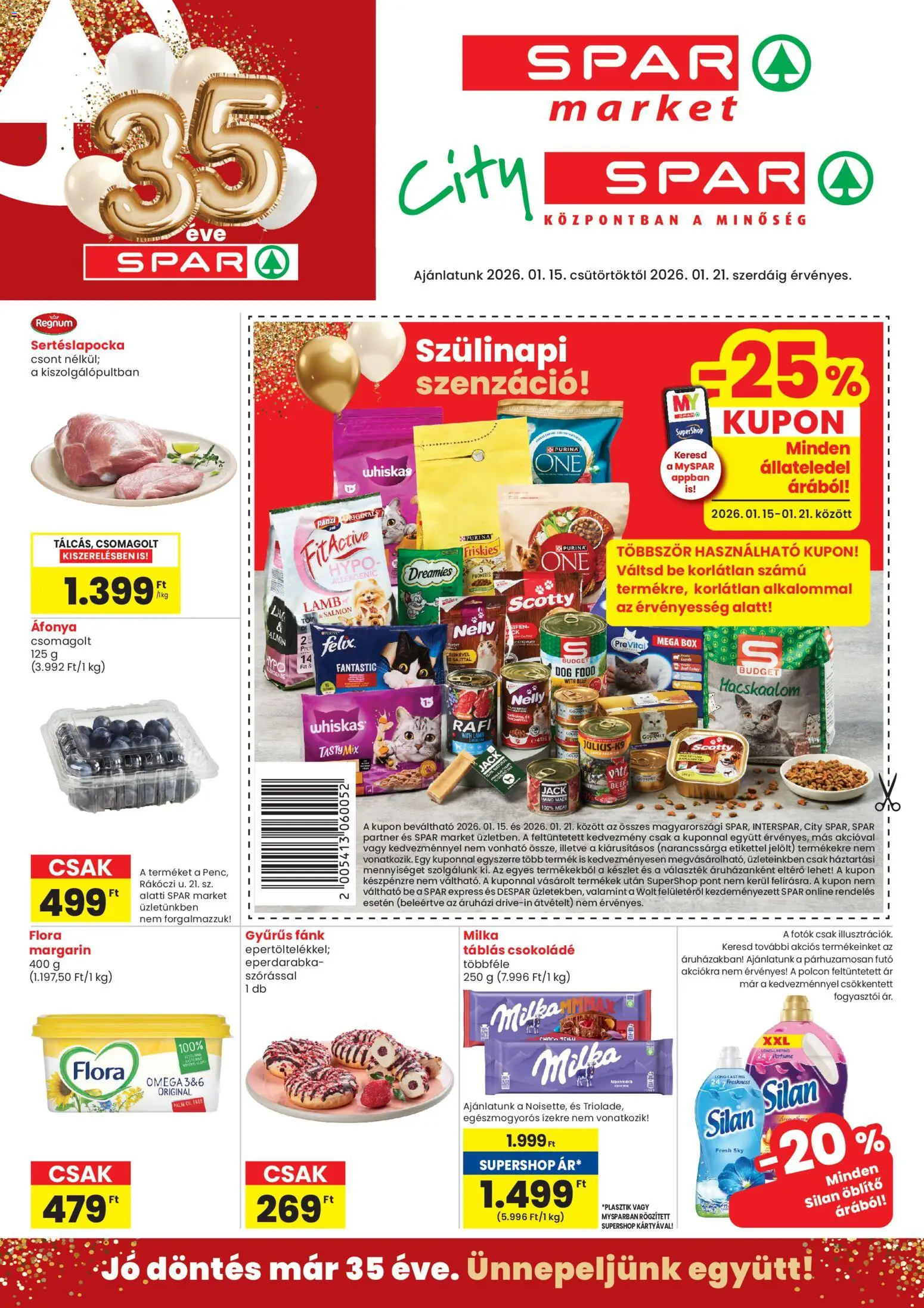 Spar Market Akciós újság - 1oldal - érvényes 2026.01.15.-tól