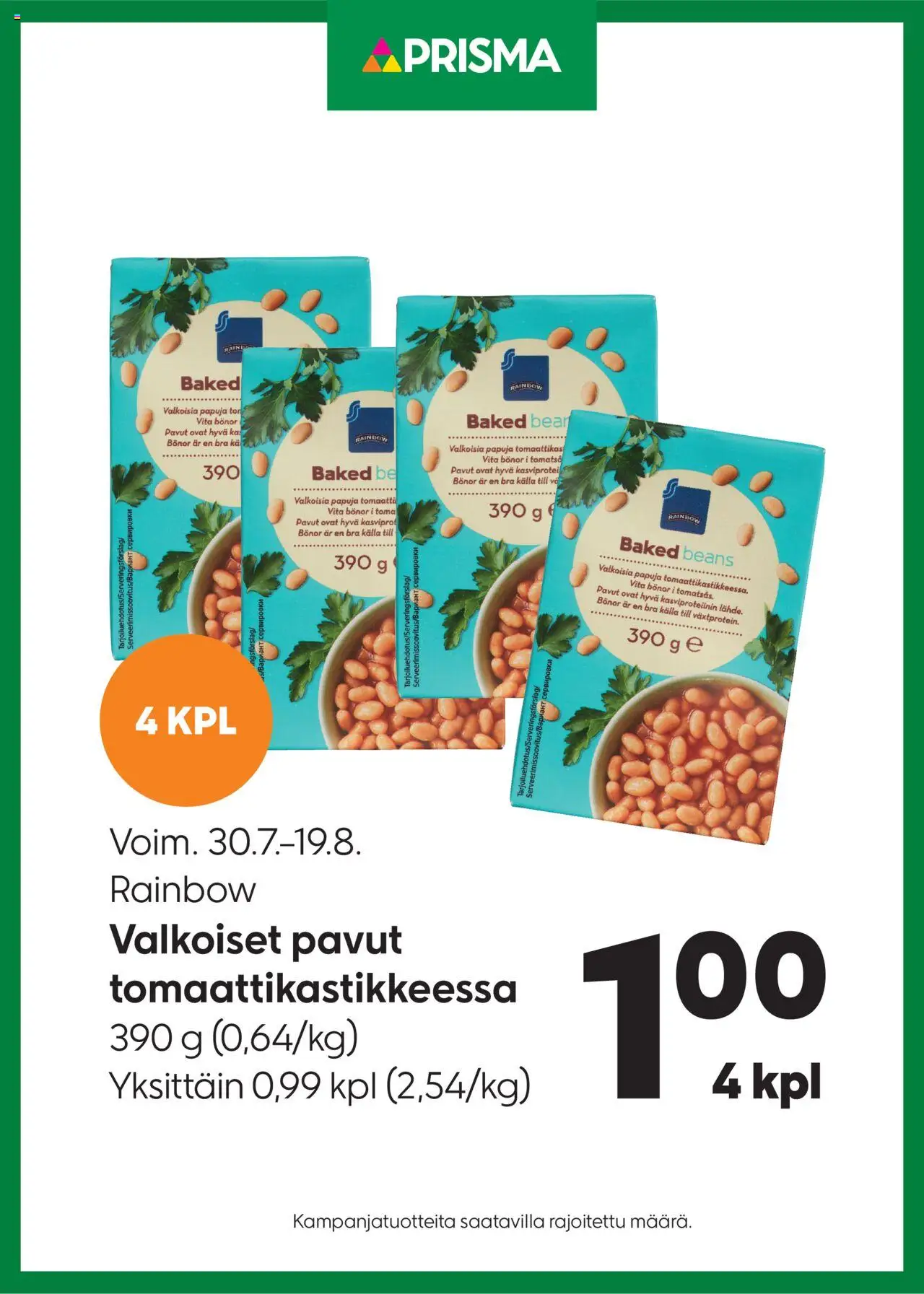 Prisma tarjoukset pavut - sivu 1- voimassa alkaen 30/07/2025