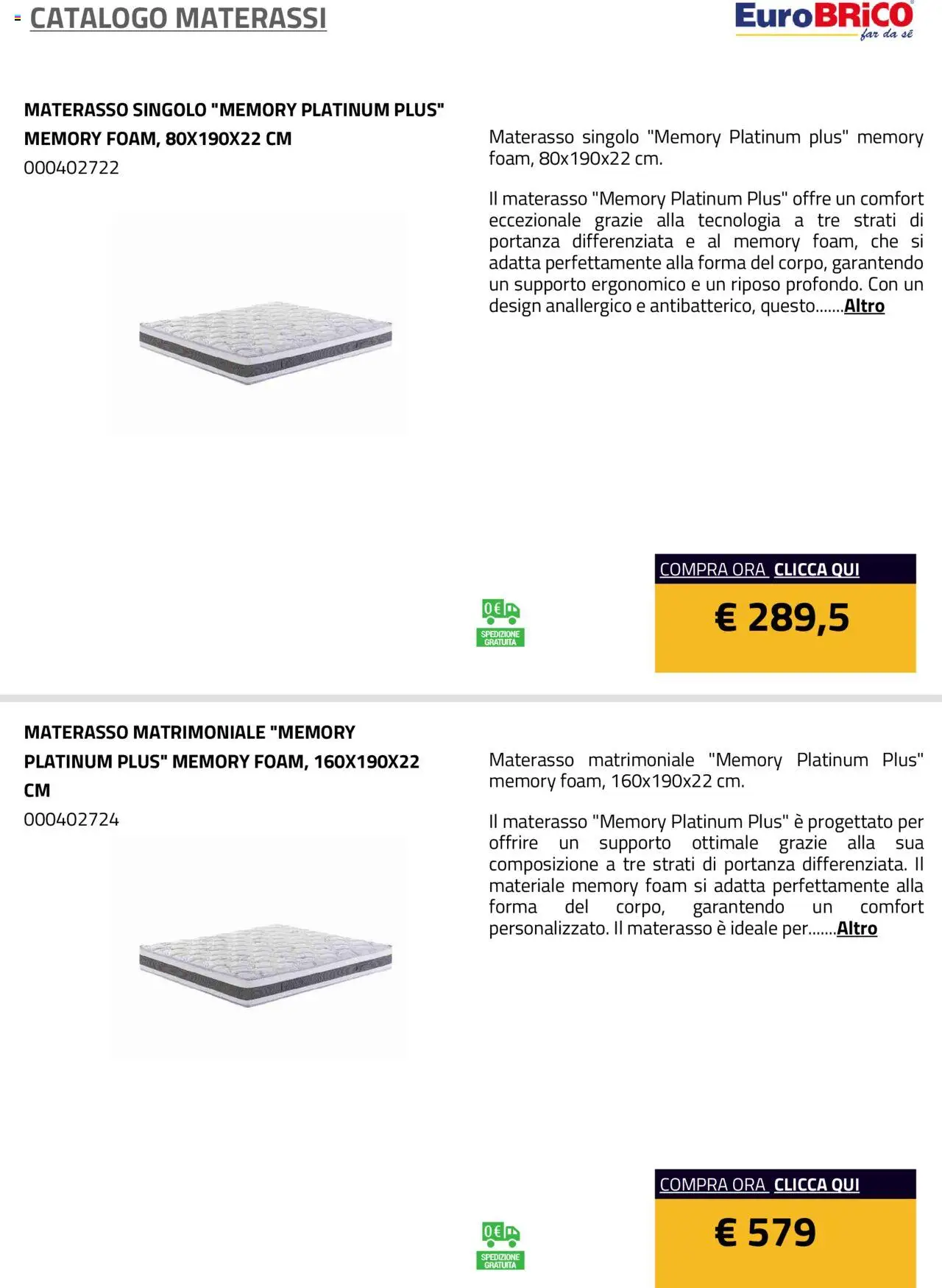 Eurobrico Materassi catalogo - pagina 9 - valido dal 23/07/2025