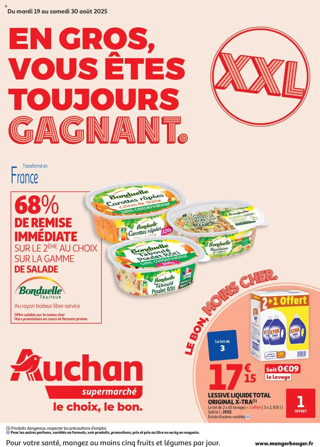 Auchan XXL : En gros, vous êtes toujours gagnant dans votre super - page 1 - valable à partir du 19/08/2025