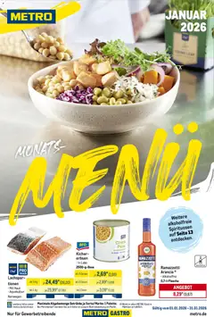 Vorschau Metro  Monats-Menü gültig ab 01.01.2026