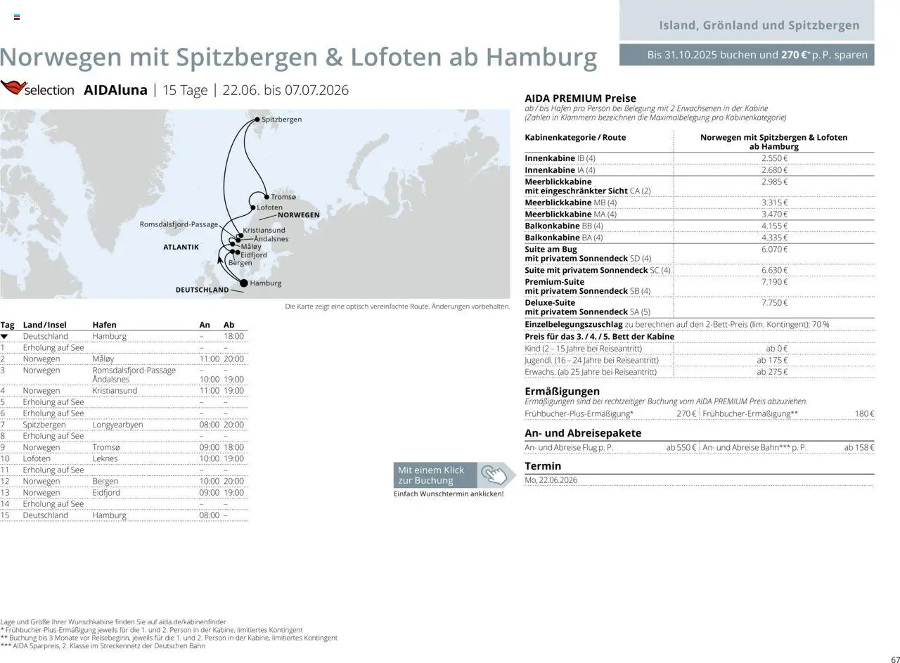 Aida Sommer 2026 - Seite 67 - gültig ab 01.03.2026