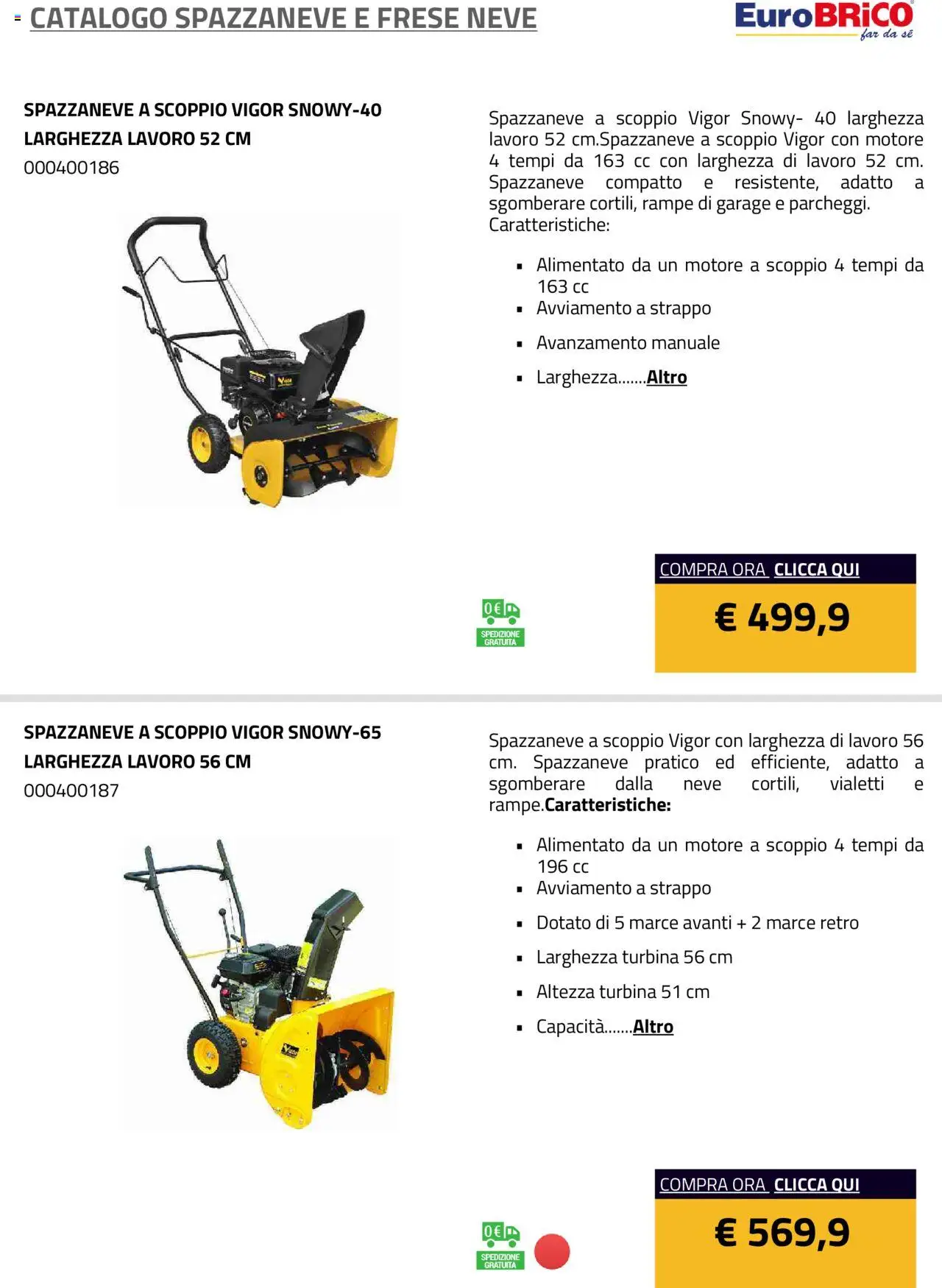 Eurobrico Spazzaneve e Frese neve catalogo - pagina 6 - valido dal 23/07/2025