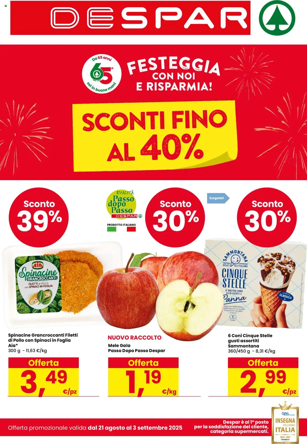 Volantino Despar	 - pagina 1 - valido dal 21/08/2025