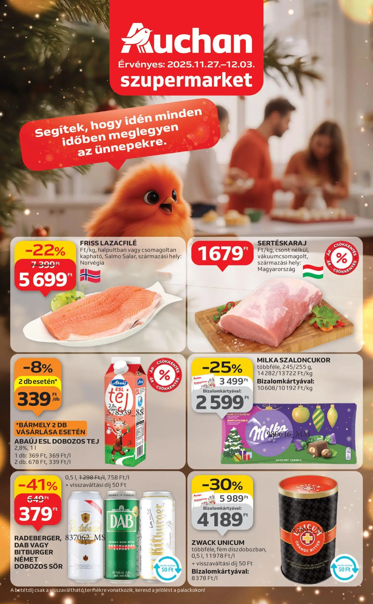Auchan - Akciós újság Szupermarket - 1oldal - érvényes 2025.11.27.-tól