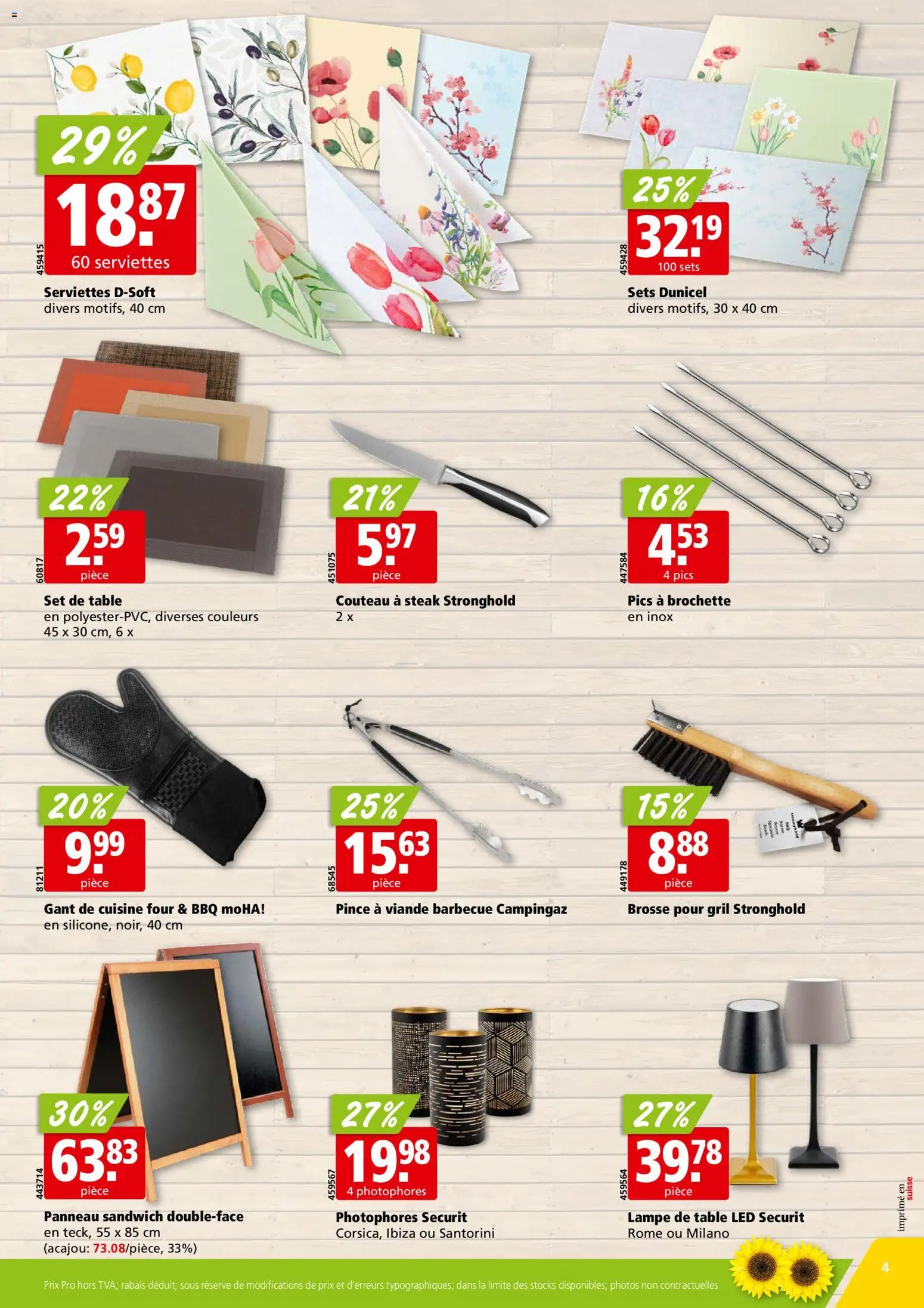 Aligro Aktionen Terrasses Chavannes, Matran, Genève, Sion - page 4- valid from 02.04.2026